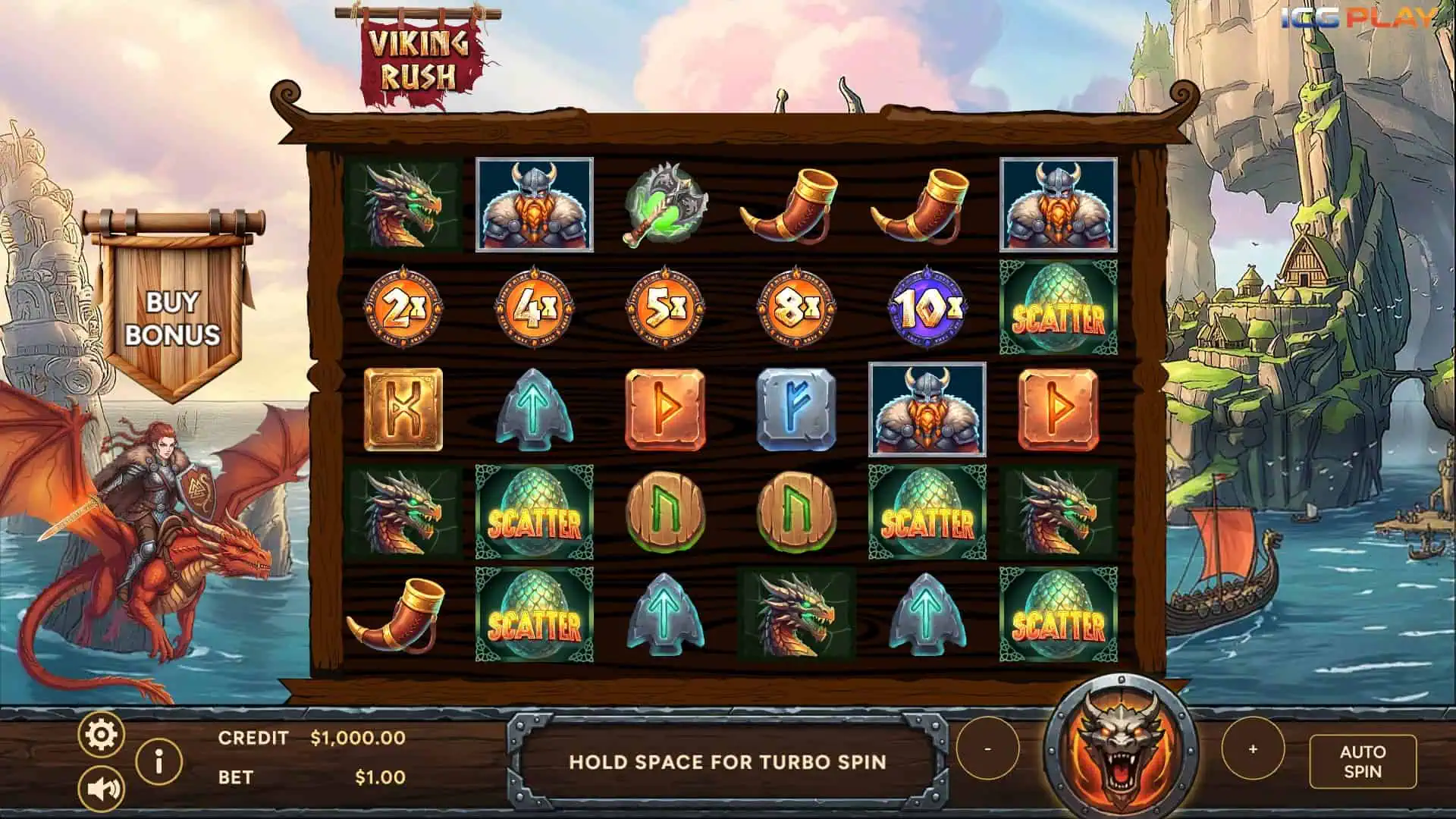 Viking Rush slot gameplay reels
