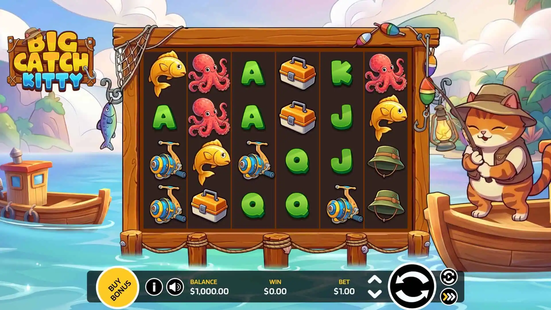 Big Catch Kitty slot gameplay reels