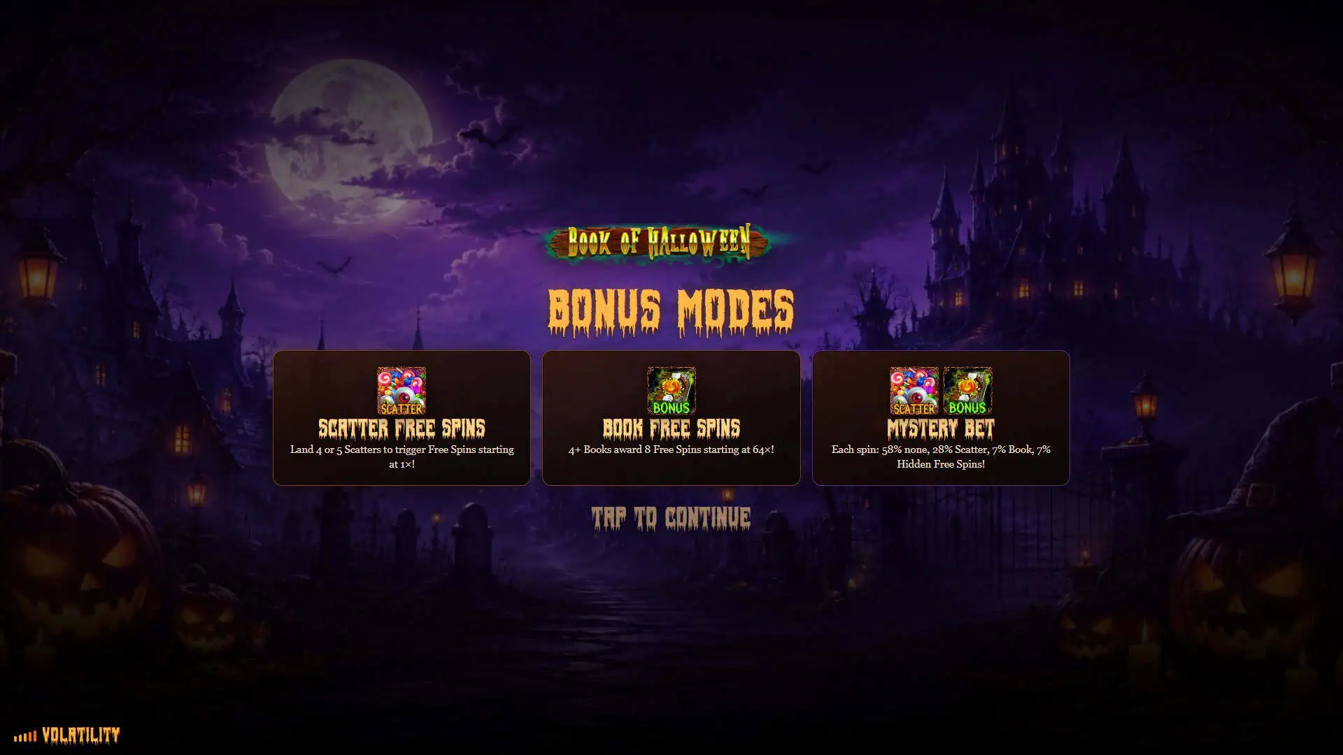 Book of Halloween 4096 slot intro screen