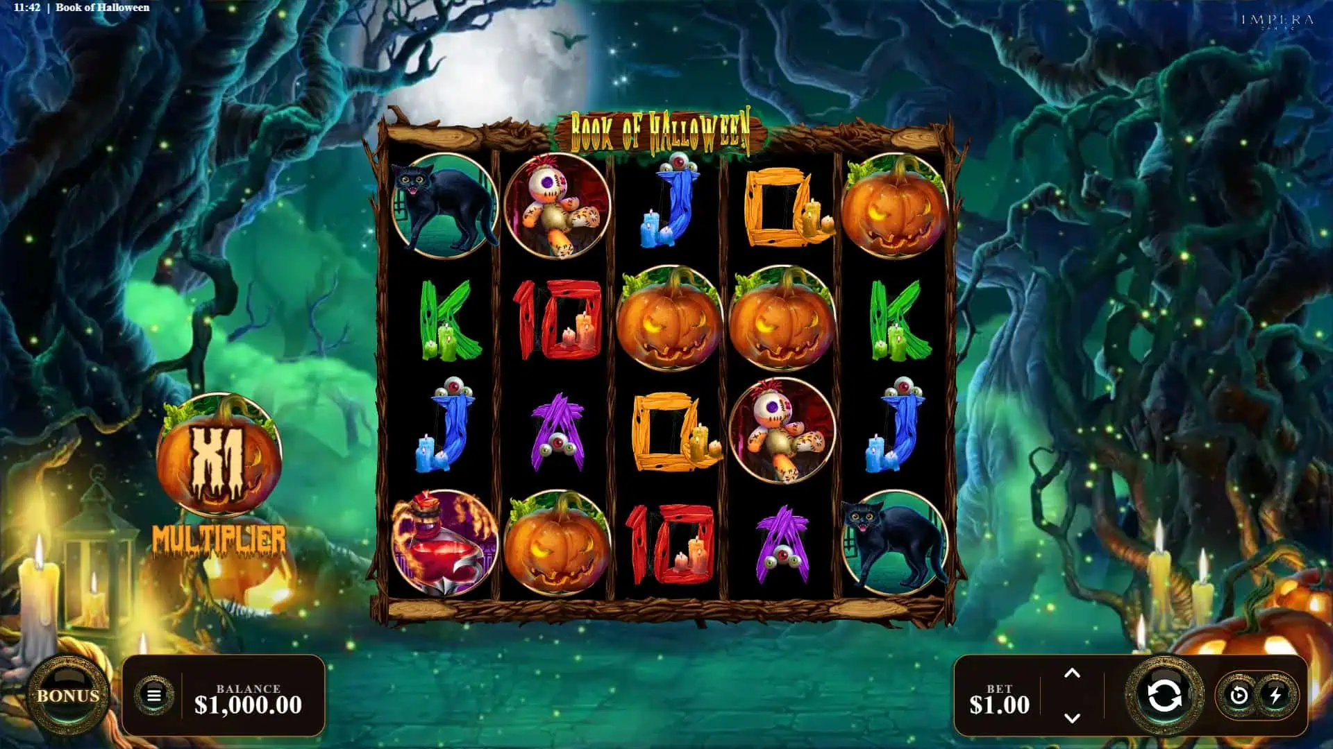 Book of Halloween 4096 slot gameplay reels