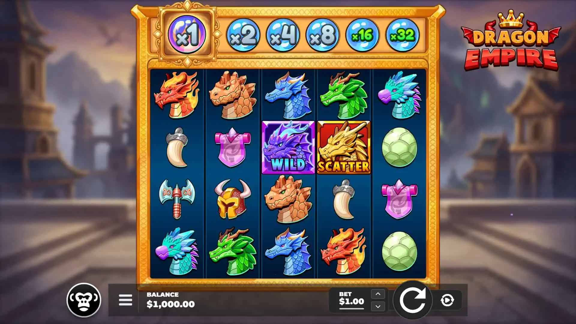 Dragon Empire slot gameplay reels