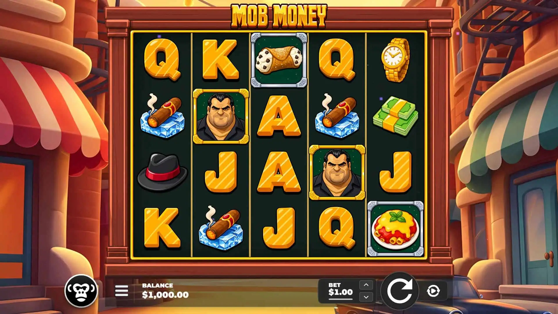 Mob Money slot gameplay reels