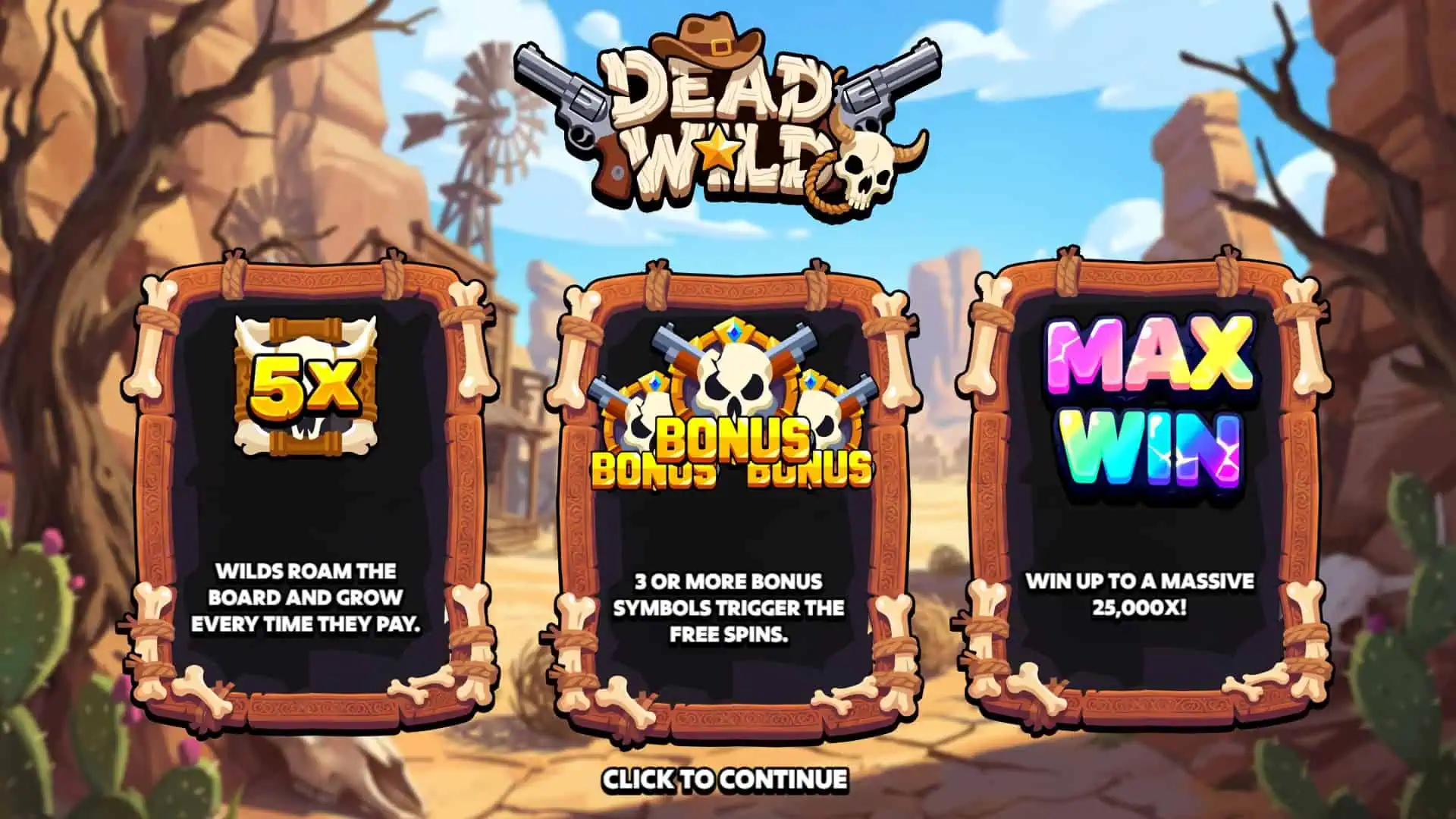 Dead Wild slot intro screen
