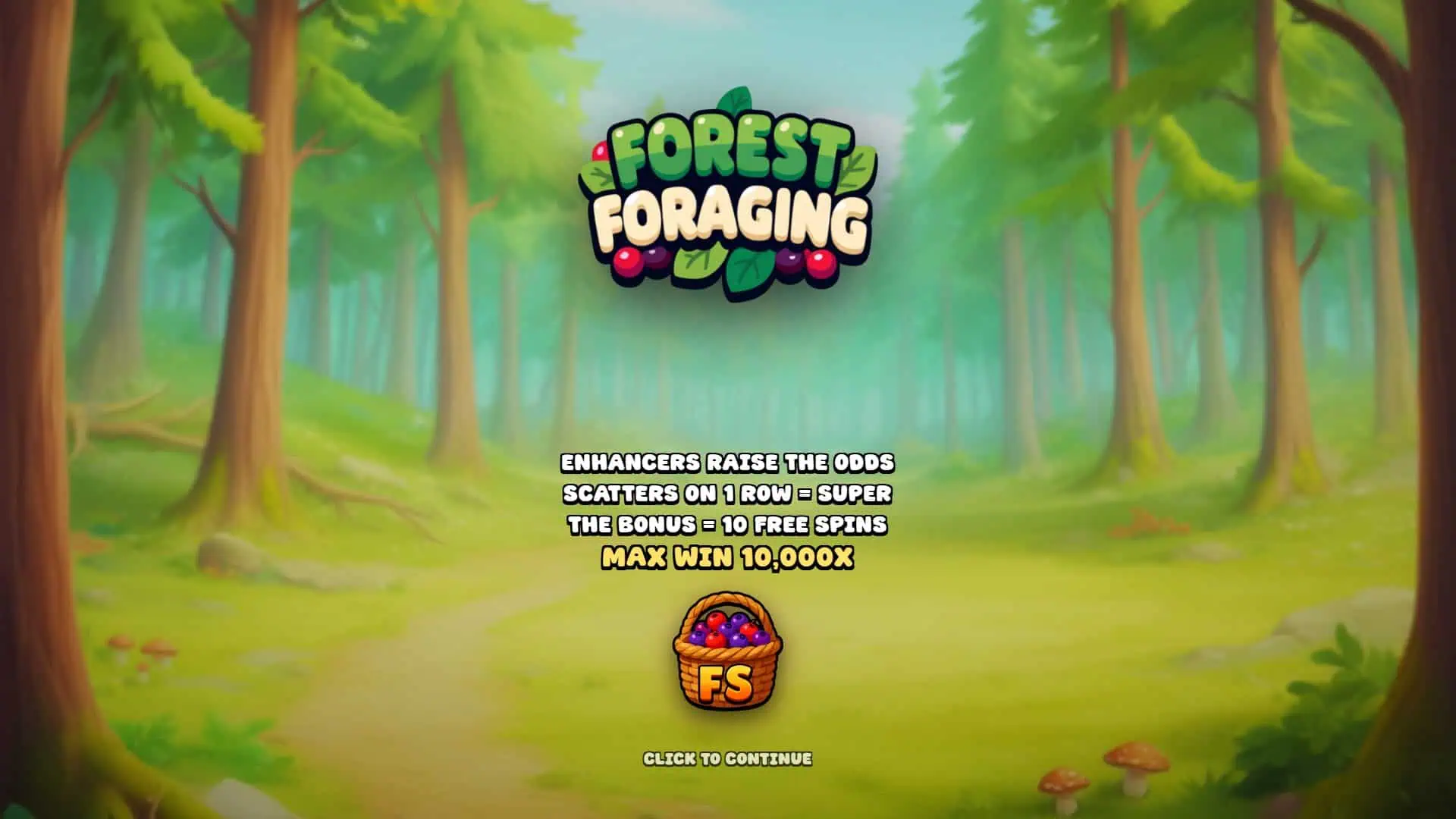 Forest Foraging slot intro screen