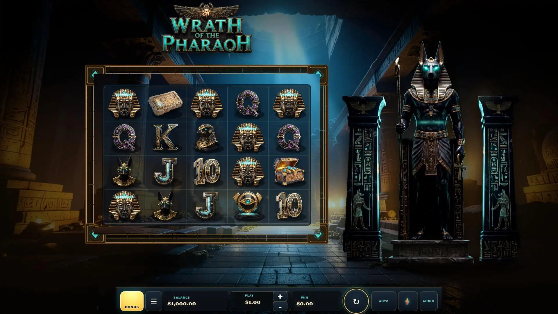 Wrath Of The Pharaoh slot gameplay reels