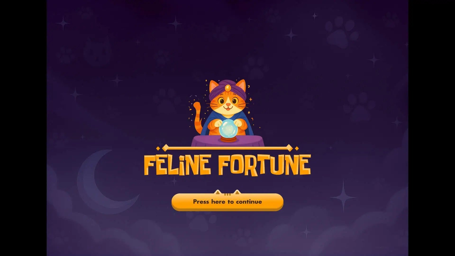Feline Fortune slot intro screen
