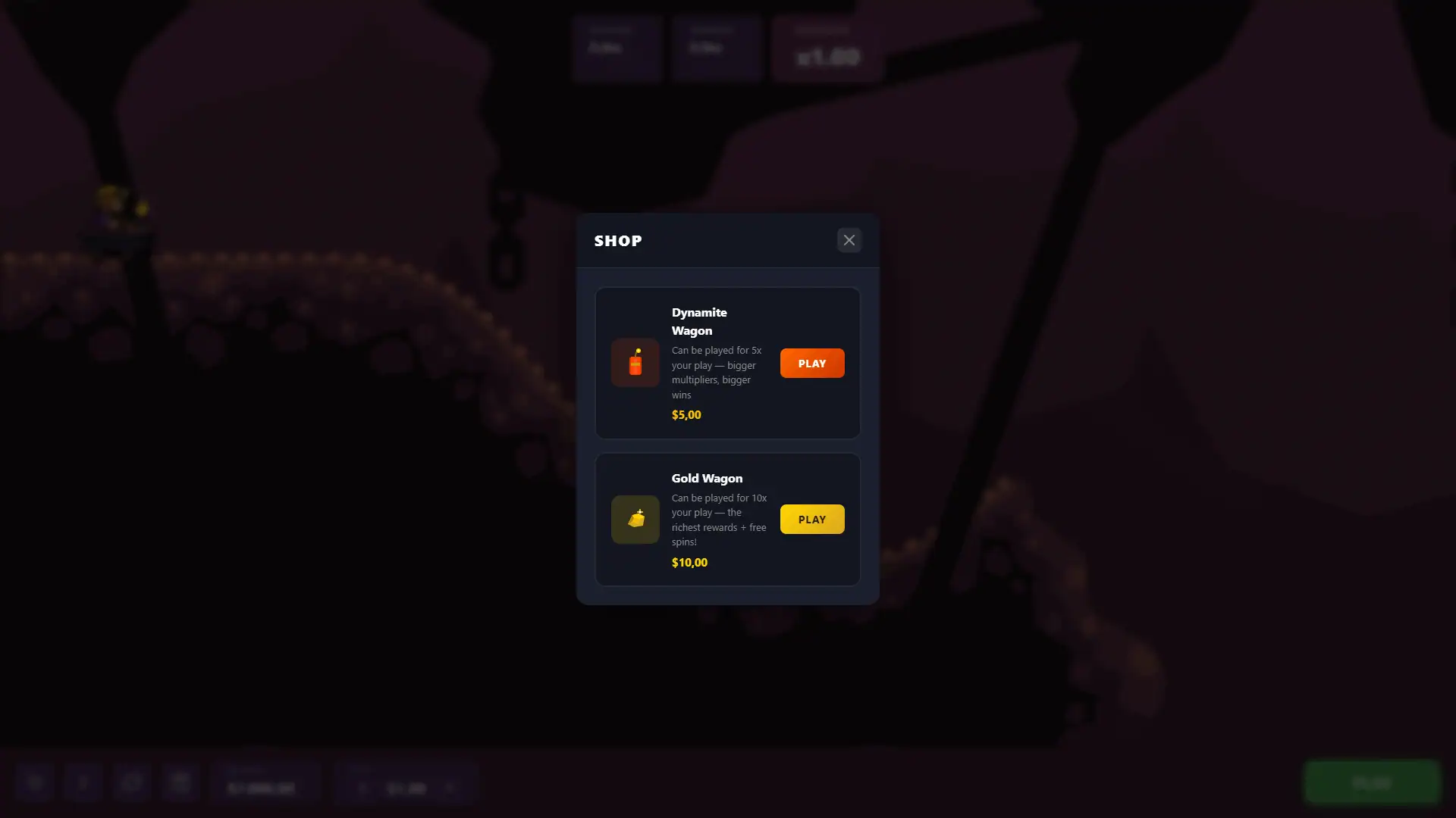 Mine The Money bonus buy menu