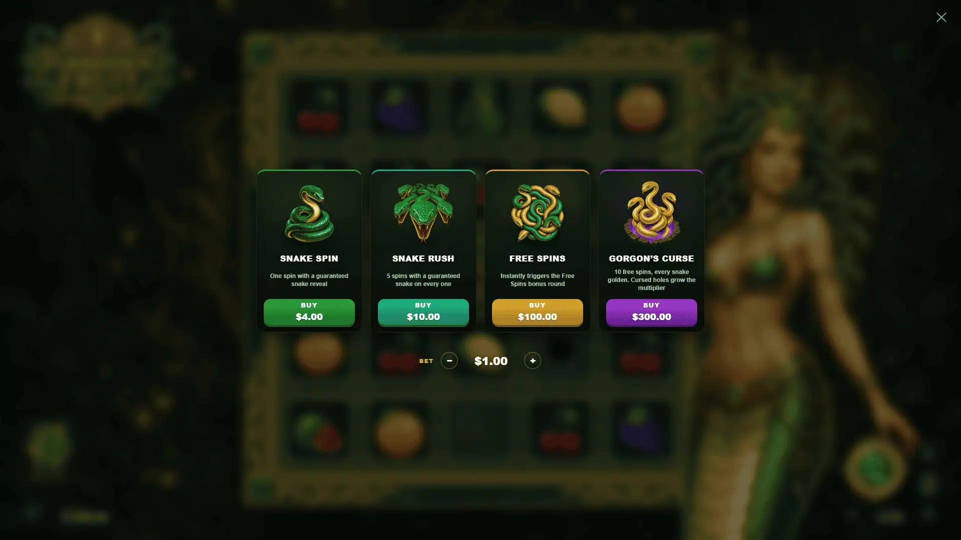 Forbidden Fruit bonus buy menu