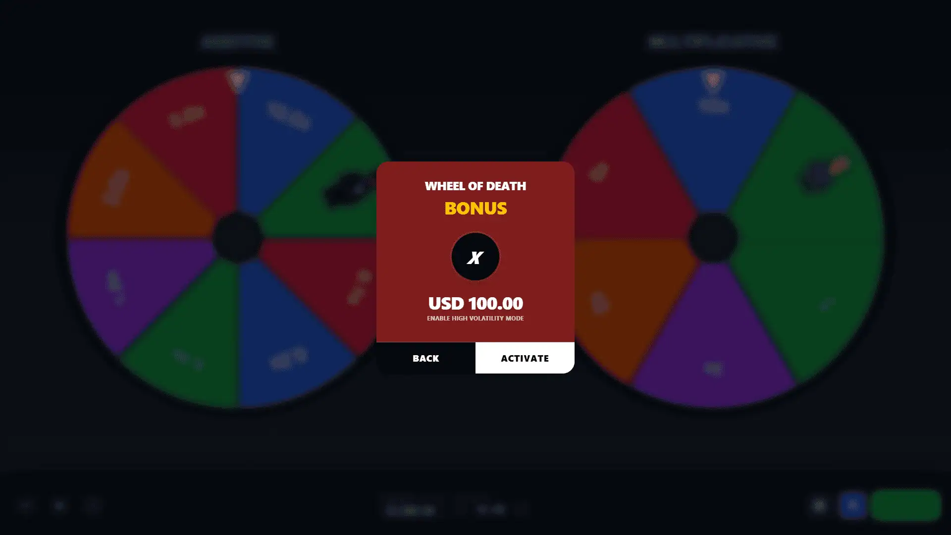 Wheel Extreme bonus buy menu
