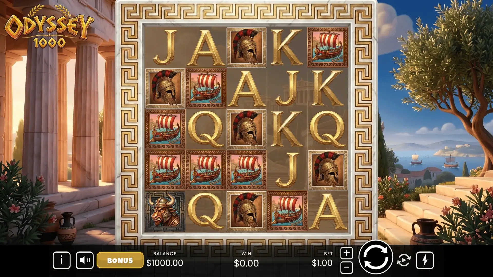 Odyssey 1000 slot gameplay reels