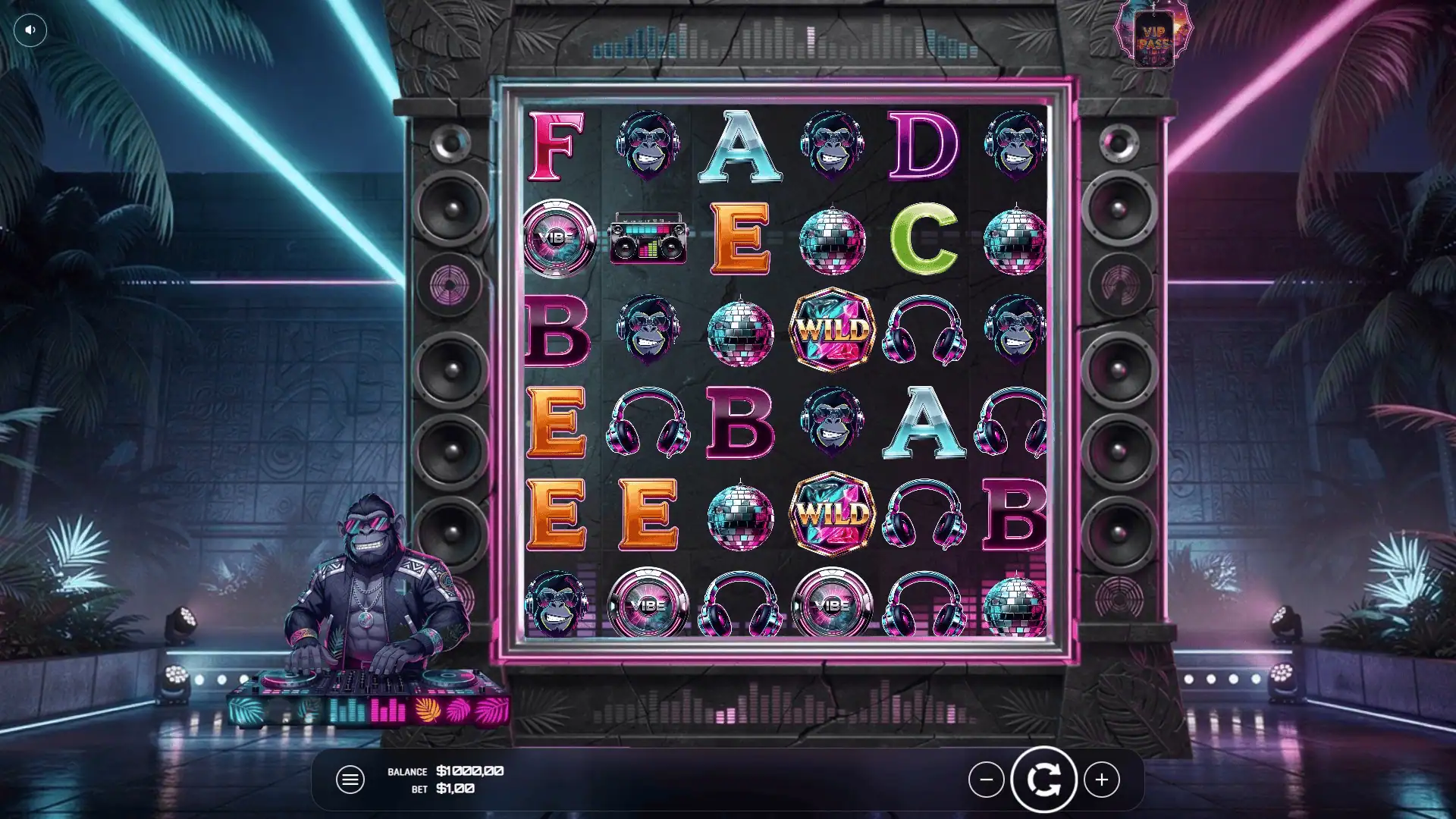 Vibe Ape slot gameplay reels
