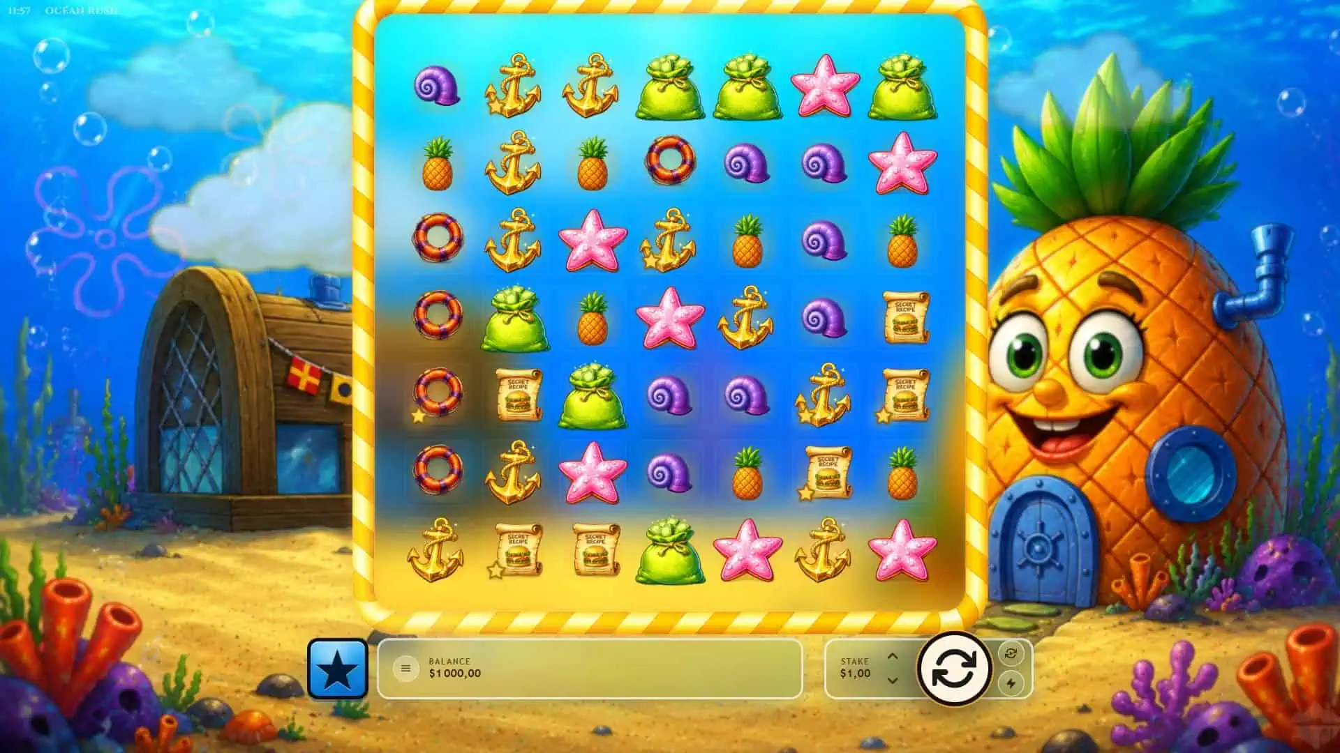 Ocean Rush slot gameplay reels