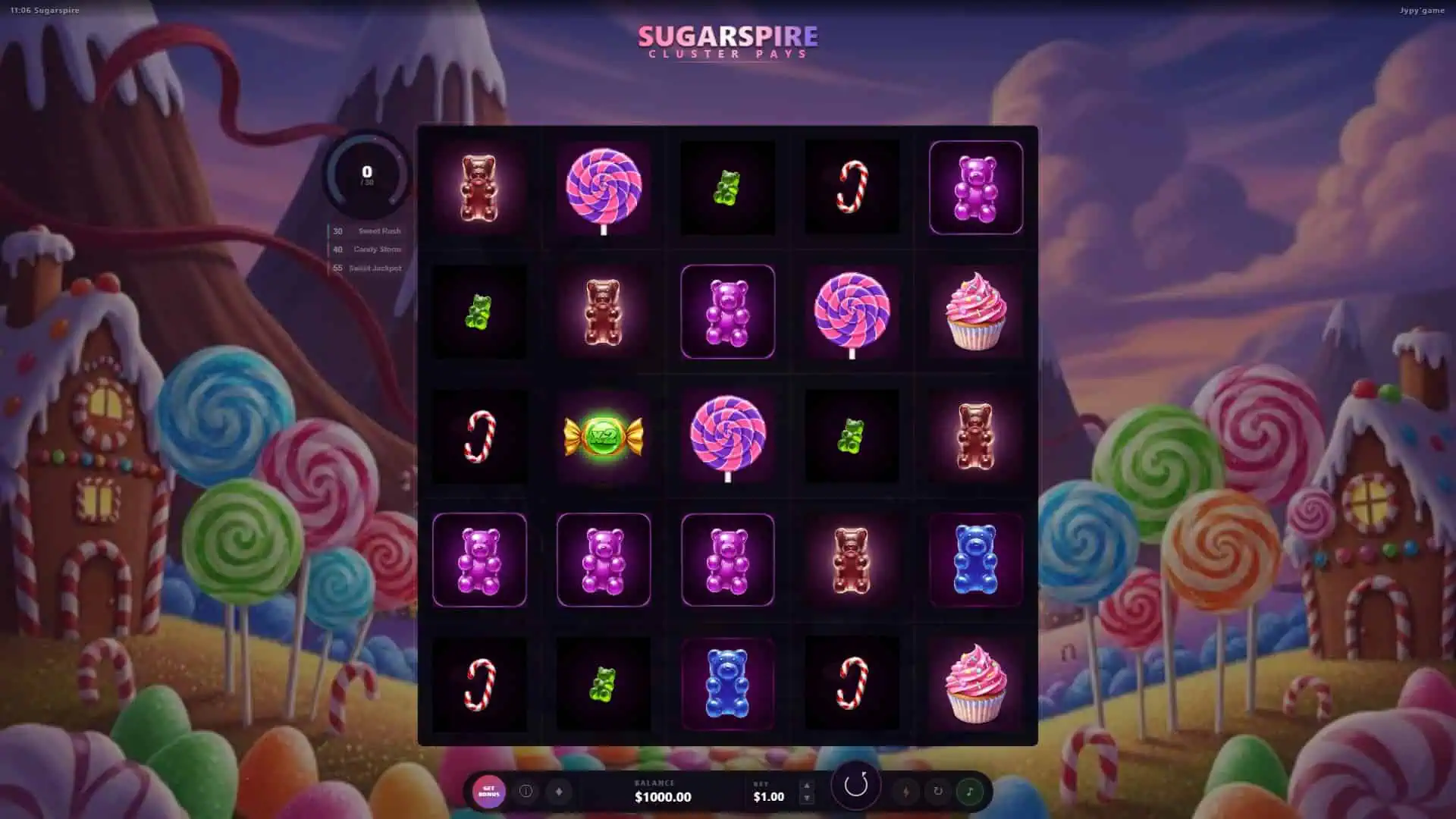 Sugarspire slot gameplay reels