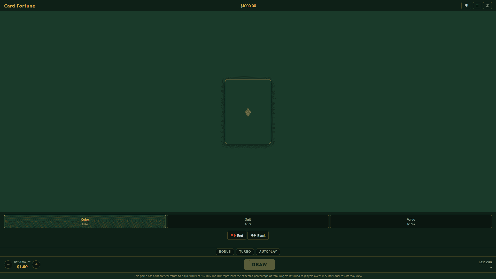 Card Fortune slot gameplay reels