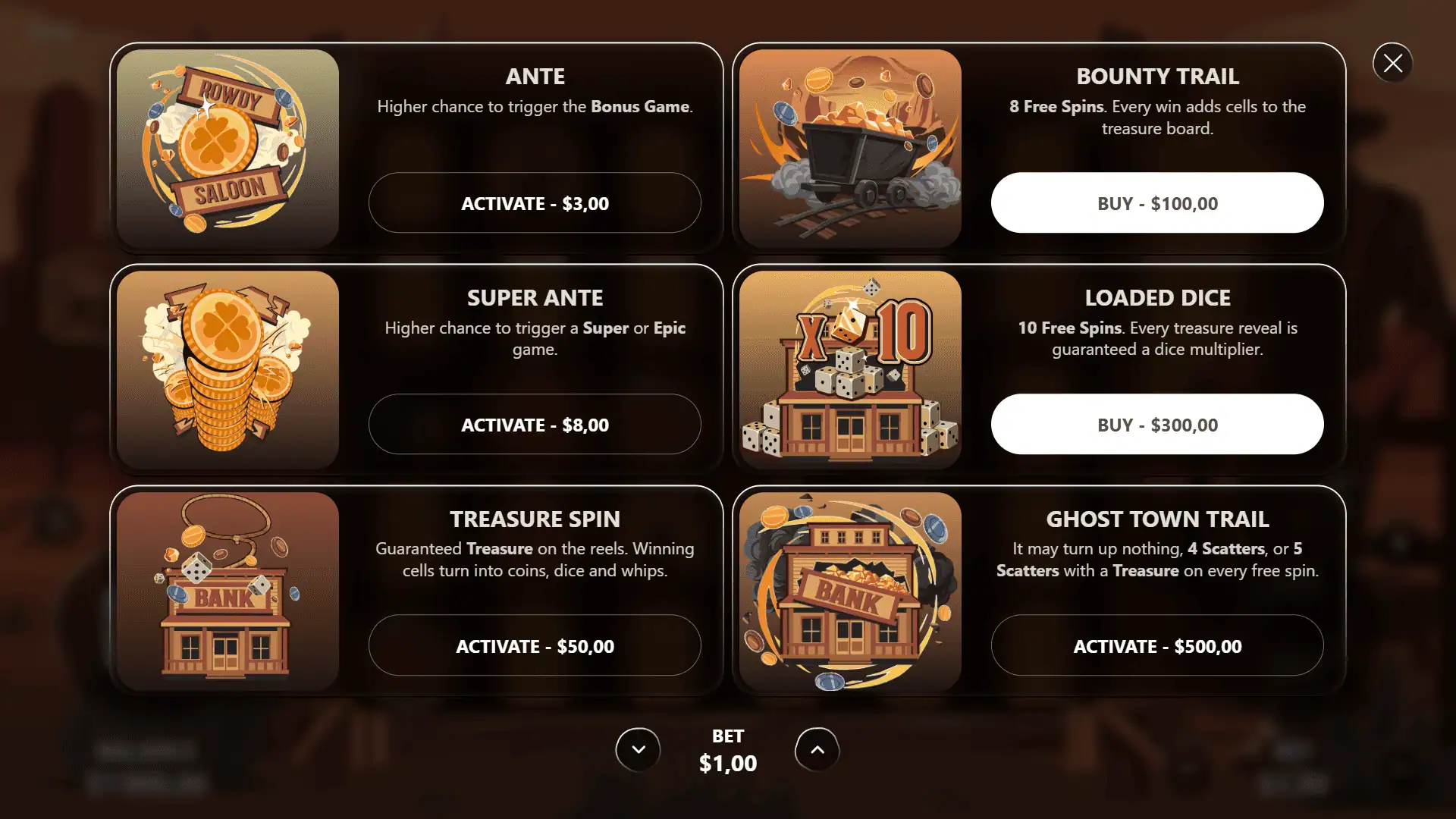 Wanted: Smokey Jones bonus buy menu