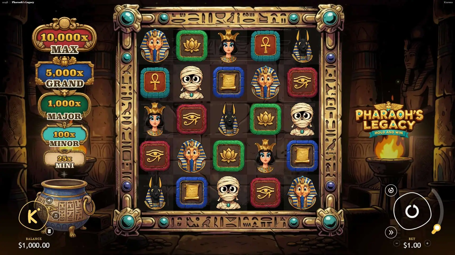Pharaoh Legacy slot gameplay reels