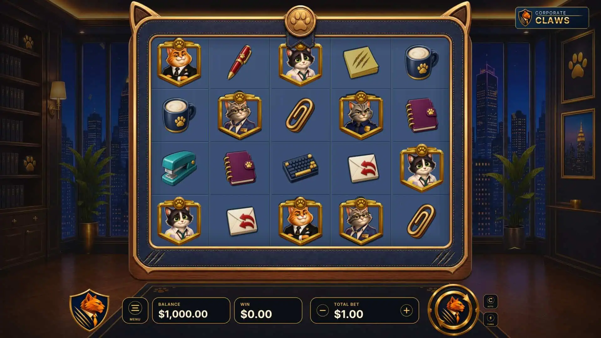 Corporate Claws slot gameplay reels