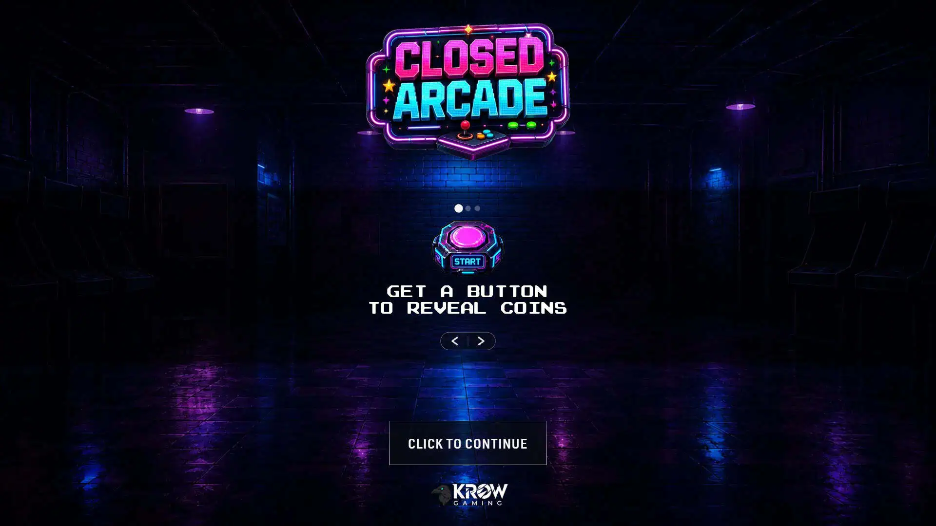 Closed Arcade slot intro screen