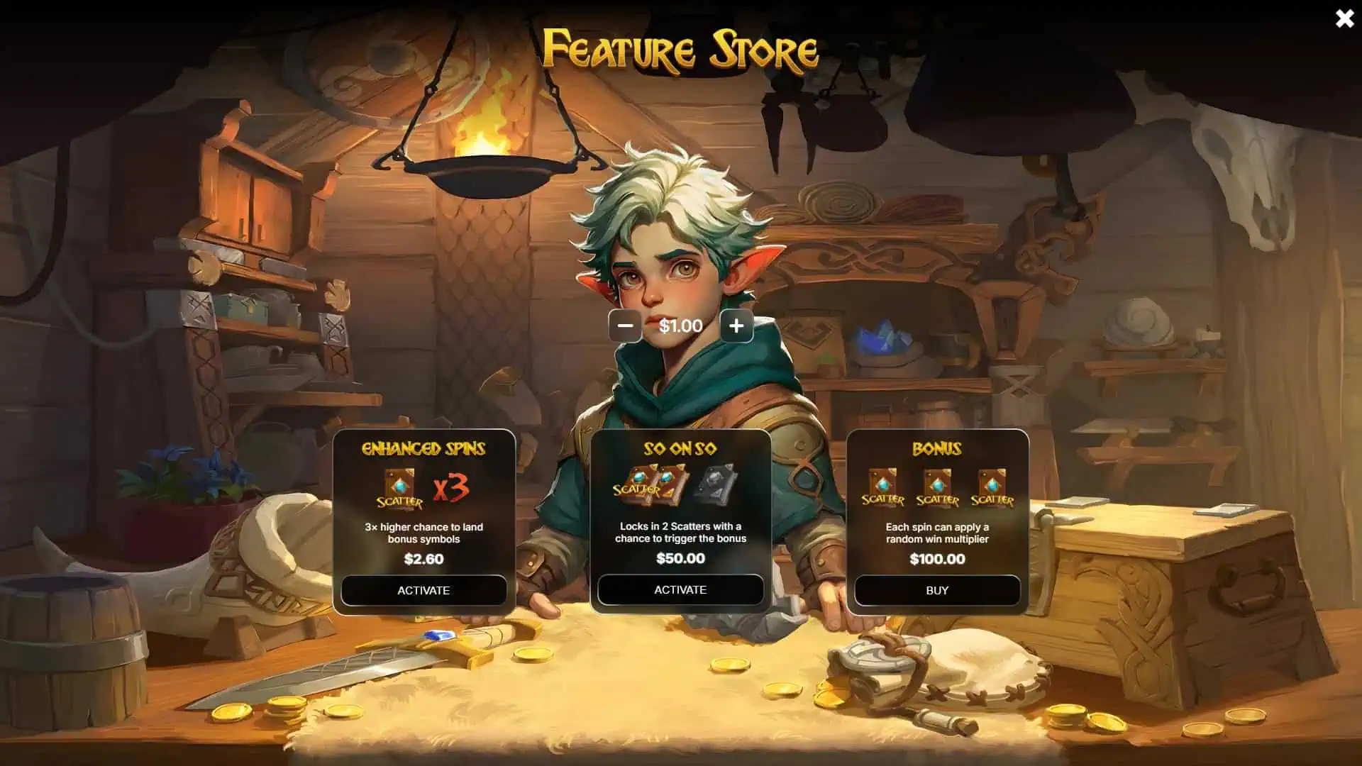 Elven Forest bonus buy menu