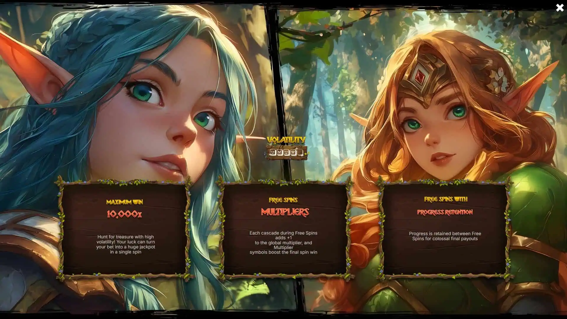 Elven Forest slot intro screen