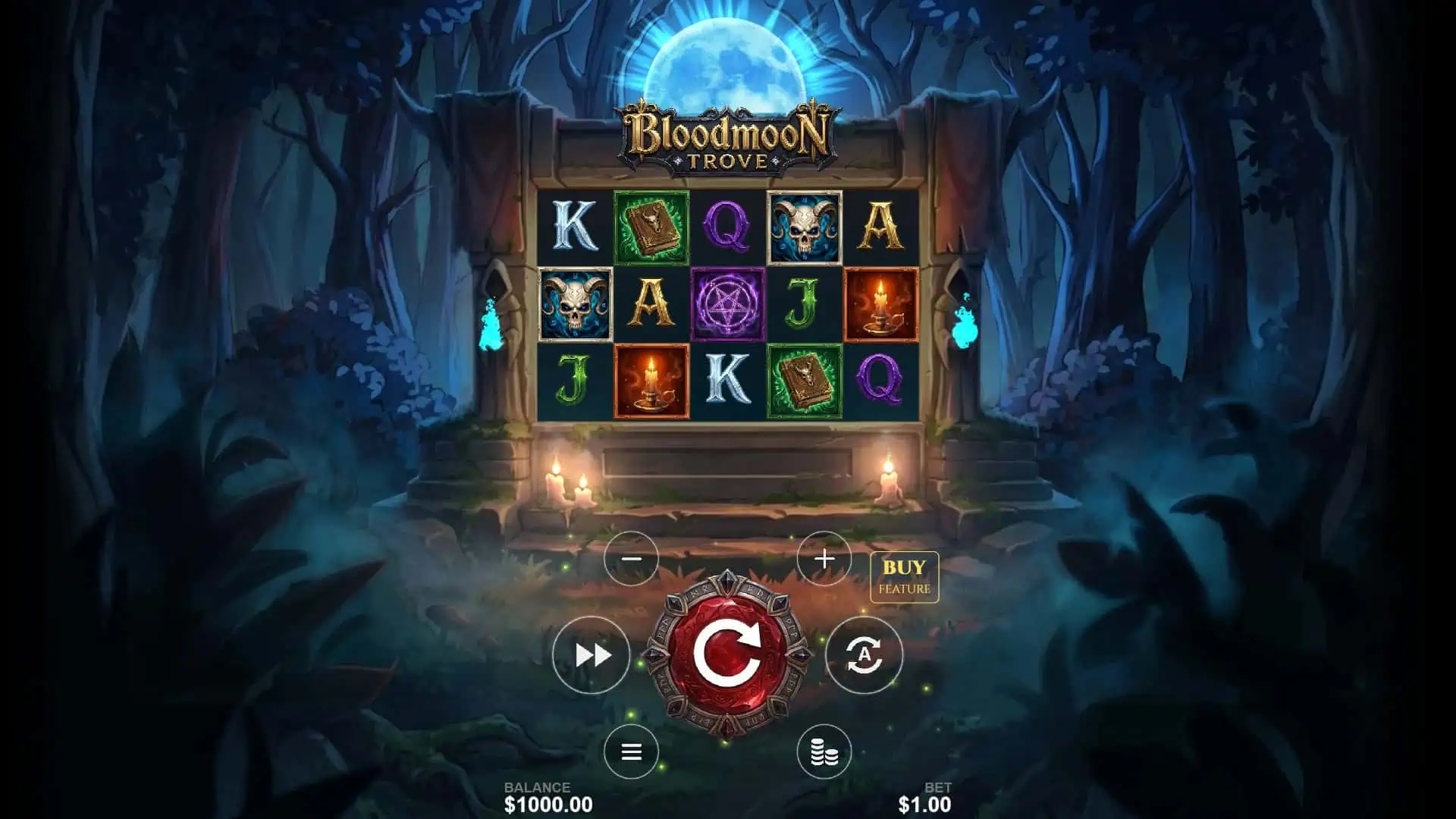 Bloodmoon Trove slot gameplay reels