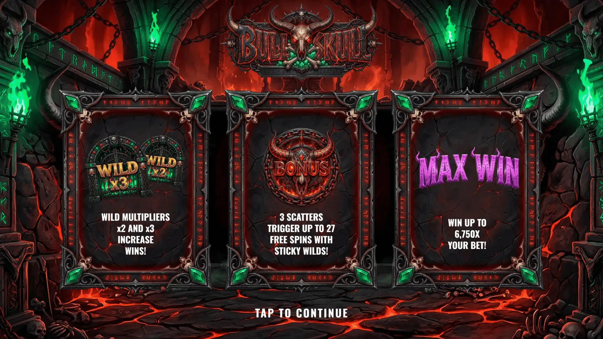 Bull Skull slot intro screen