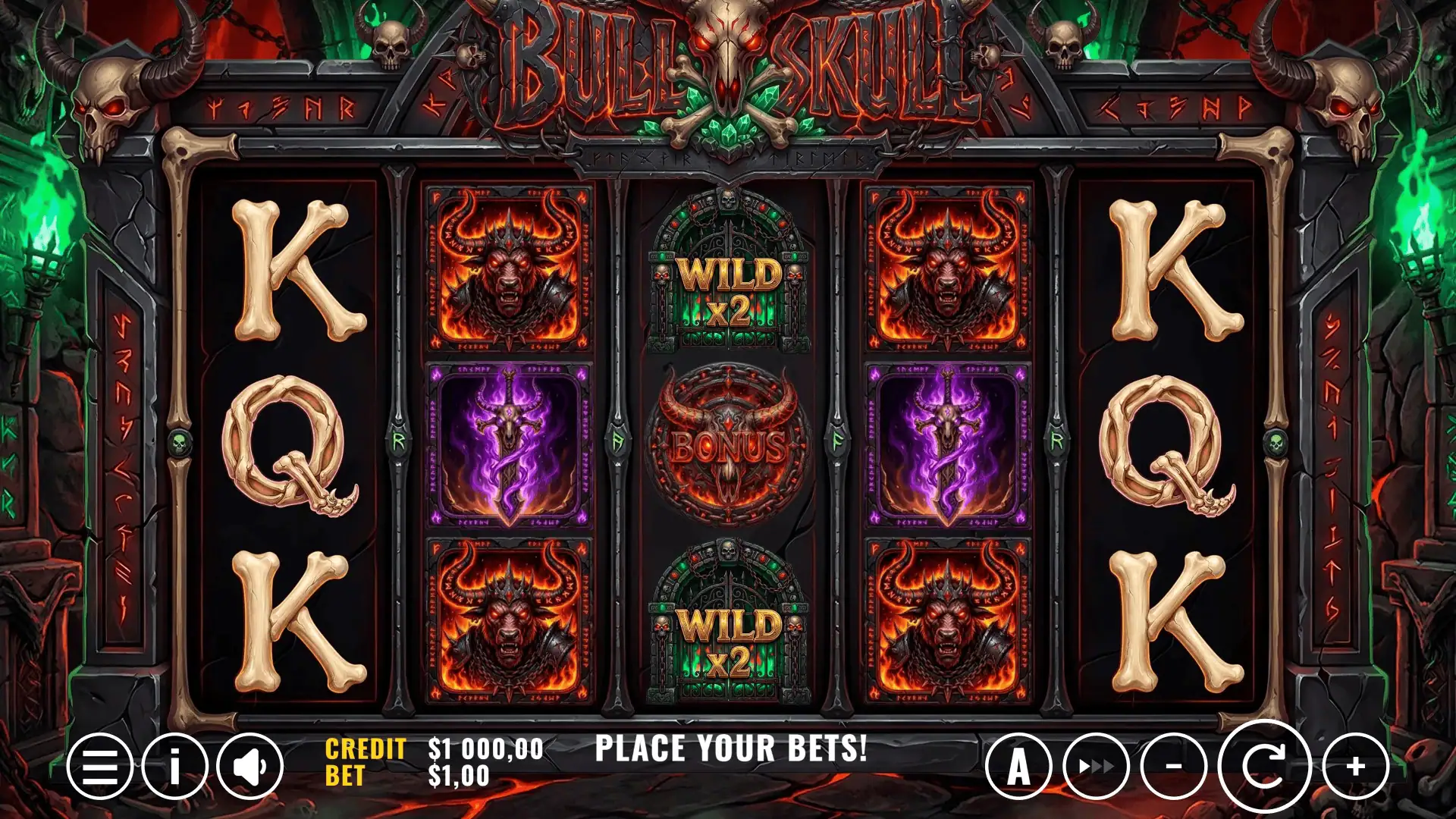 Bull Skull slot gameplay reels