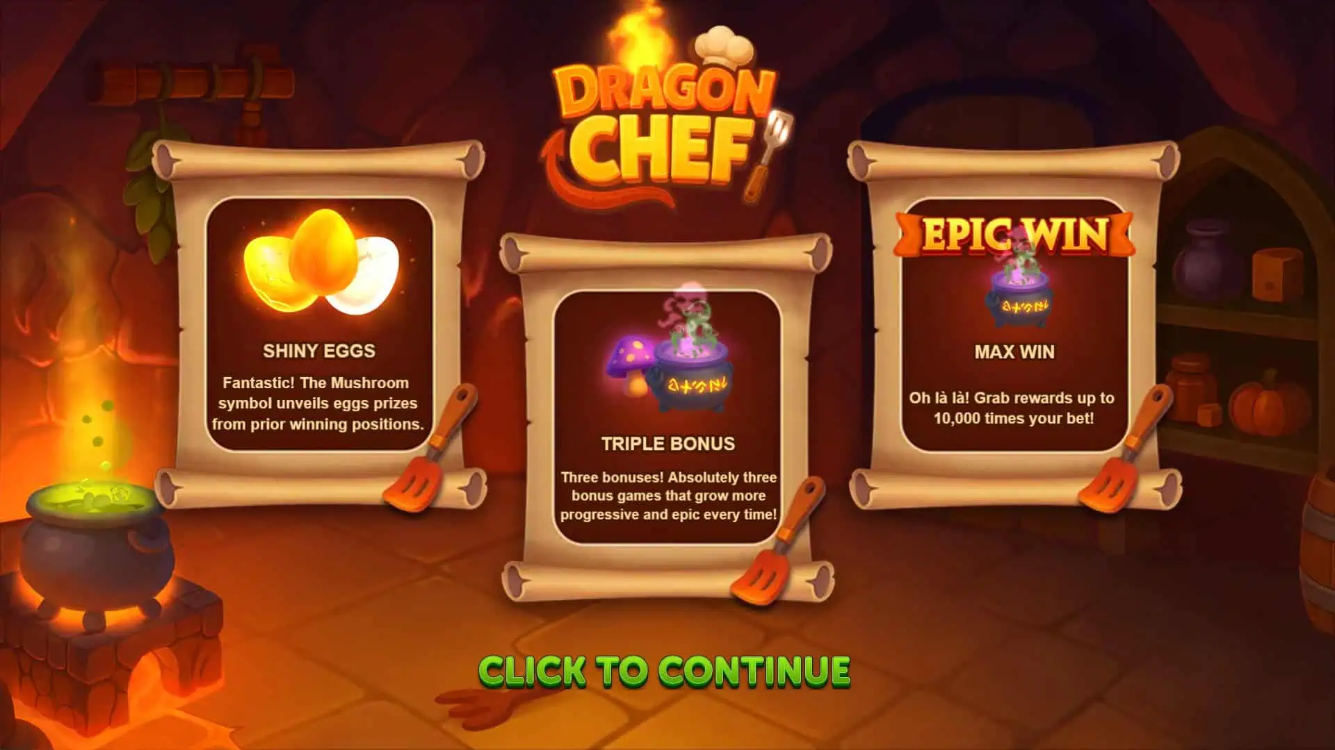 Dragon Chef slot intro screen