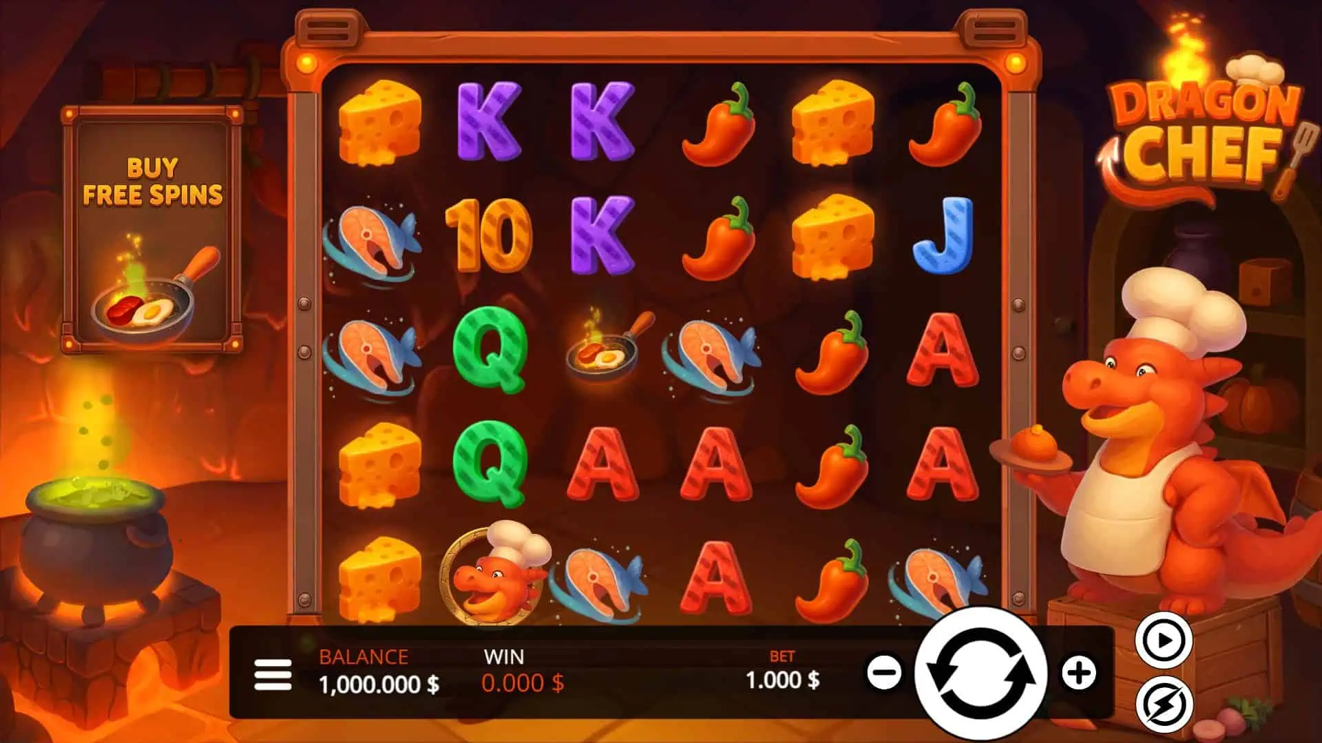 Dragon Chef slot gameplay reels