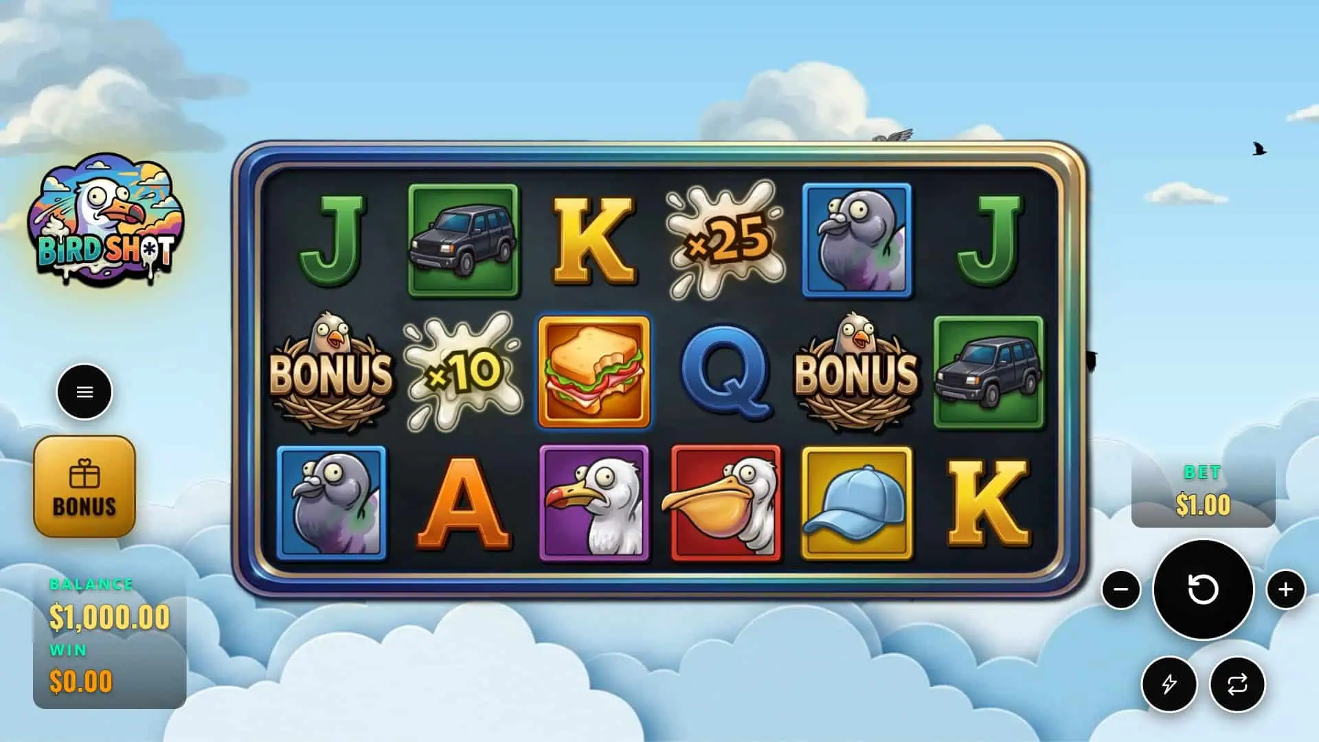 Birdshot slot gameplay reels