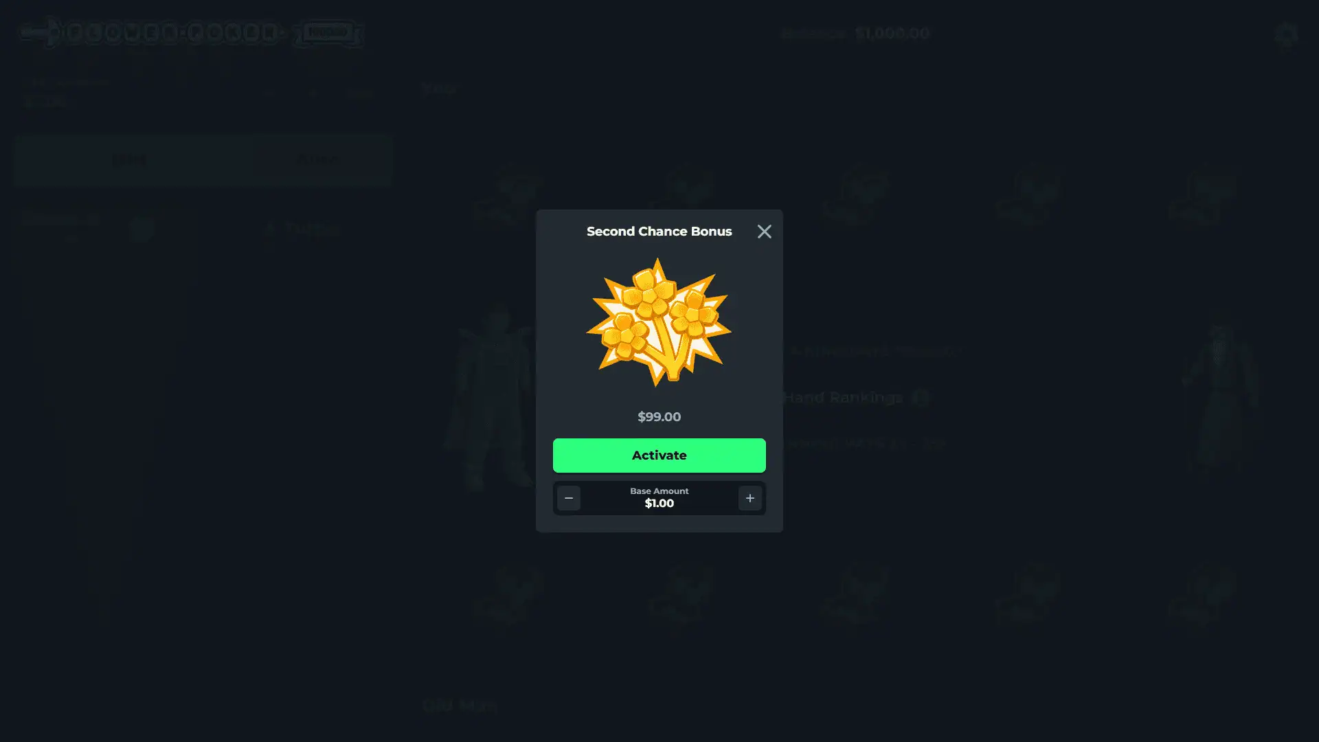 Flower Poker bonus buy menu