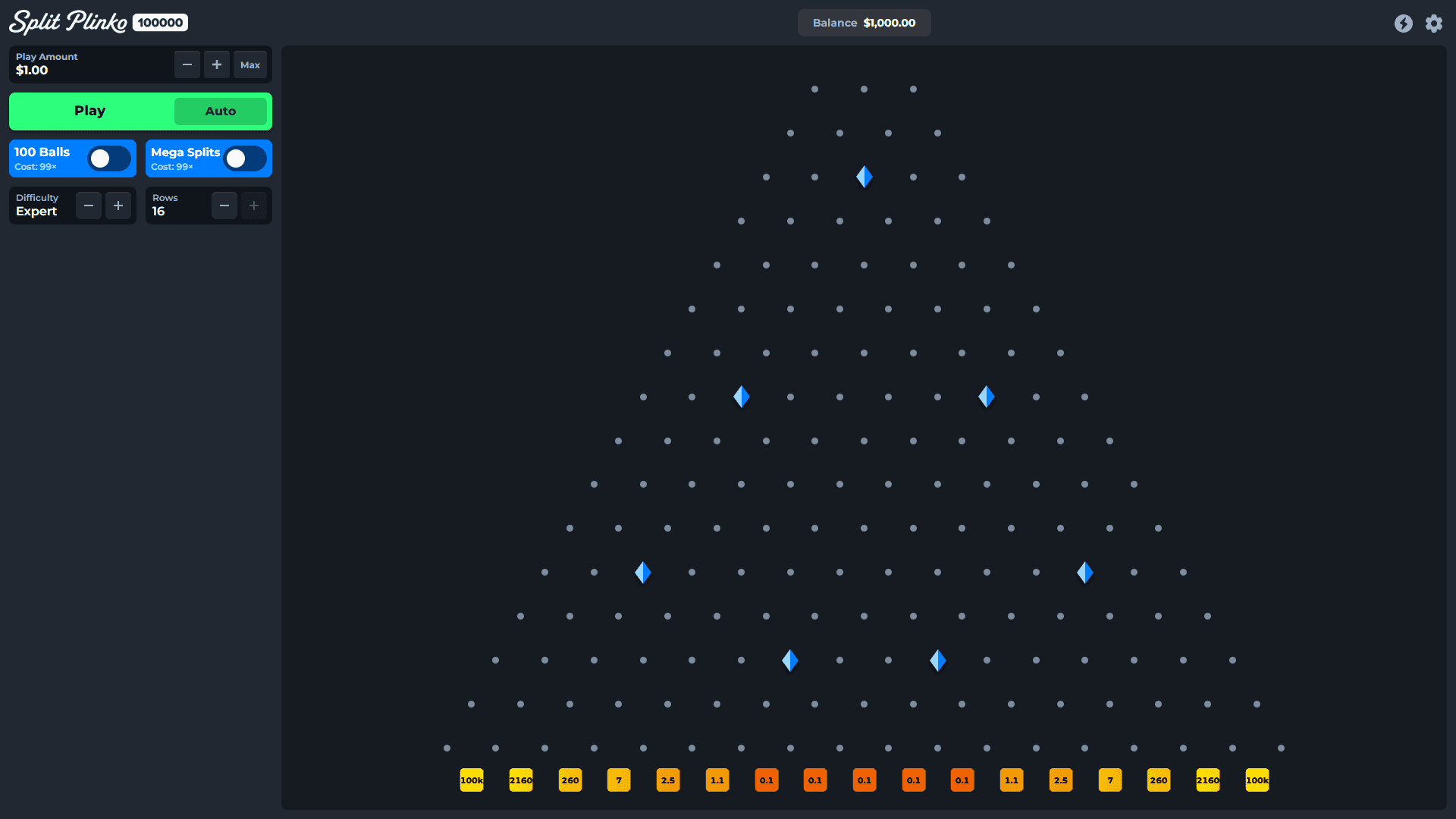 Split Plinko 100000 slot gameplay reels