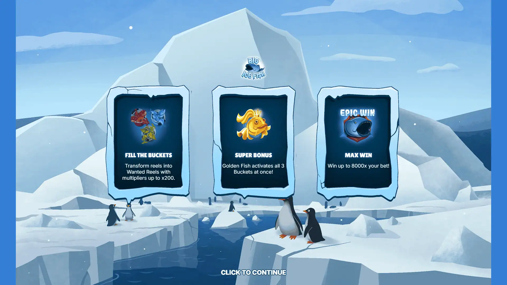 Big Ice Fish slot intro screen