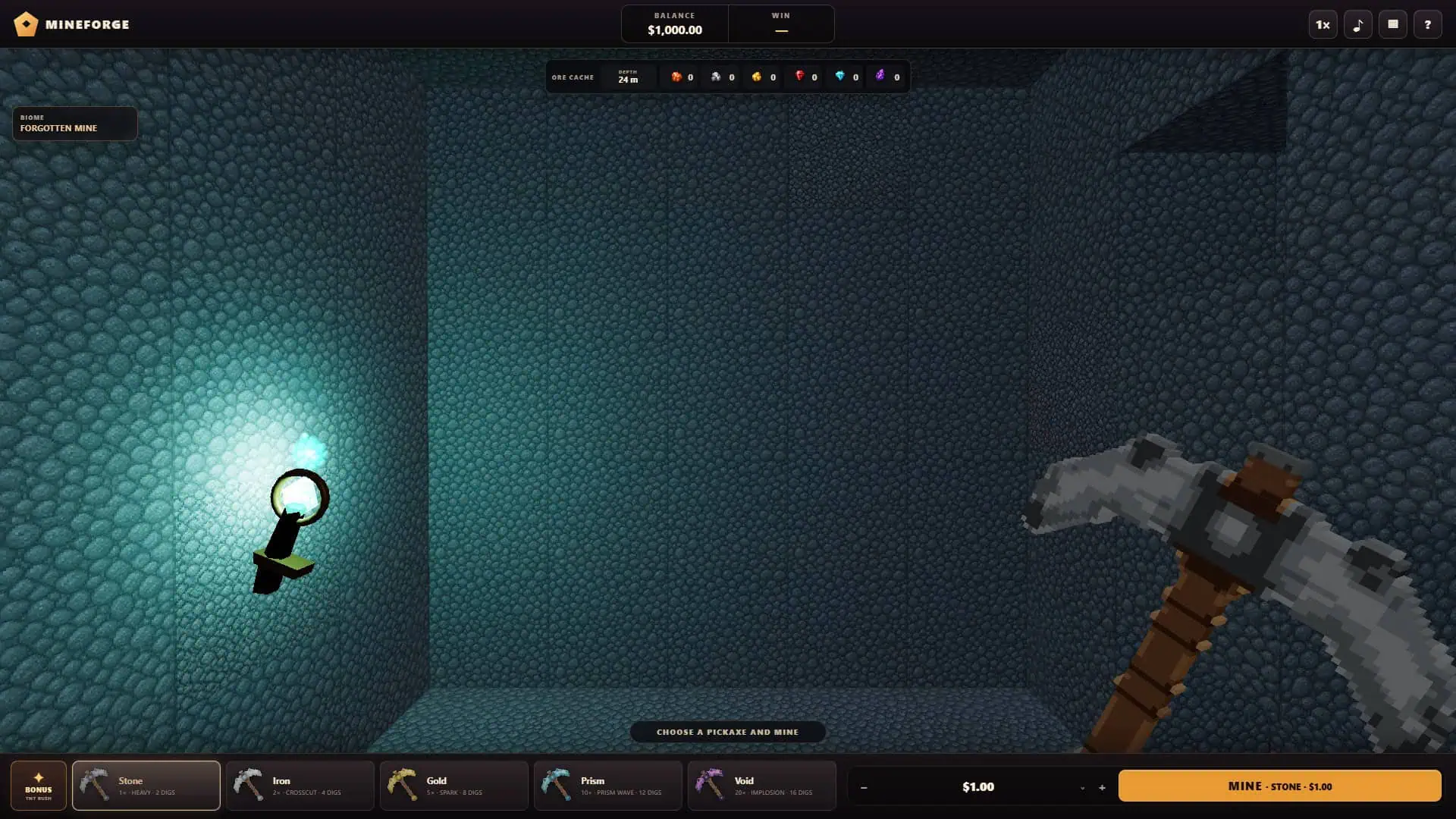 MineForge slot gameplay reels