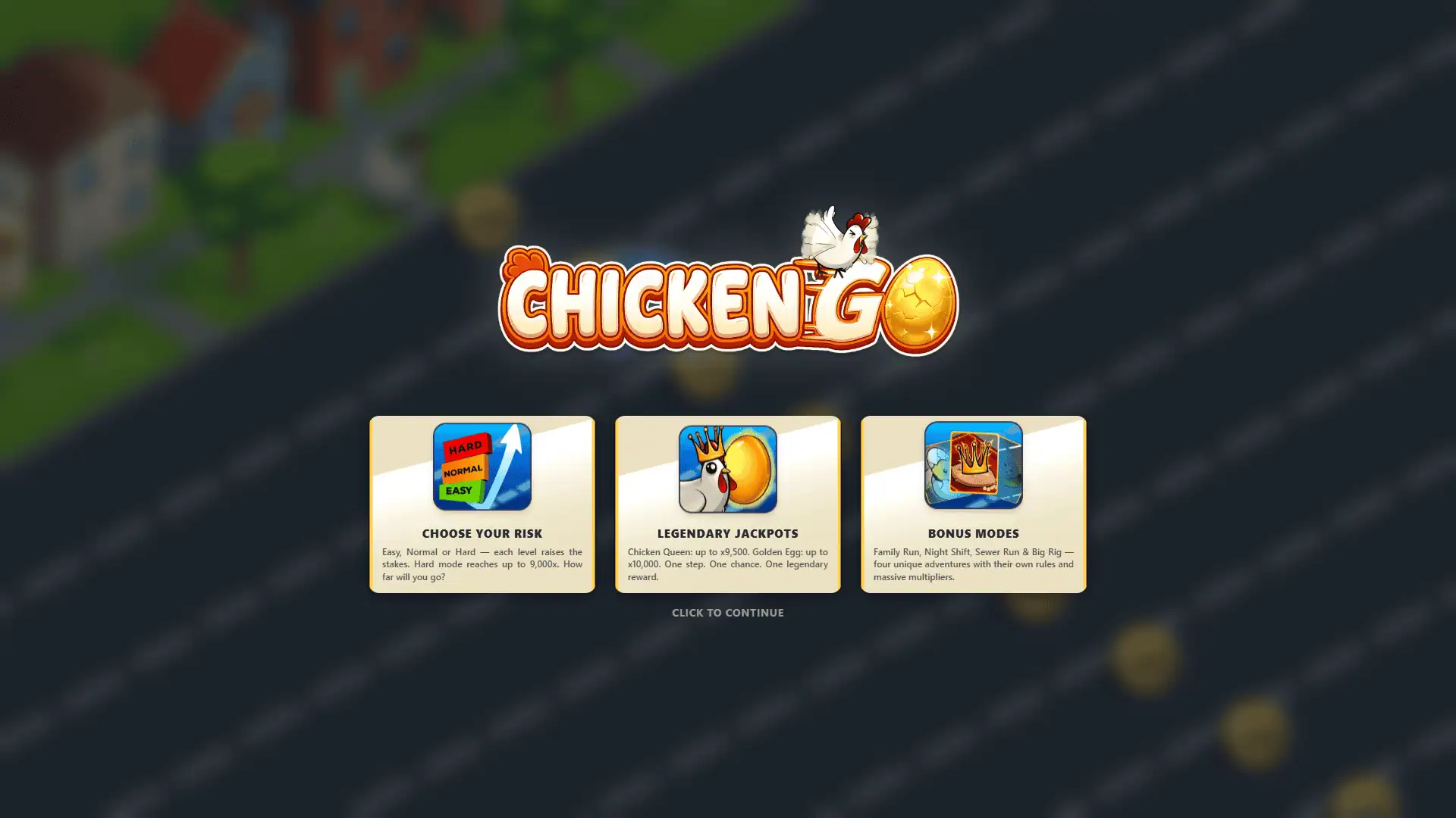 Chicken Go slot intro screen