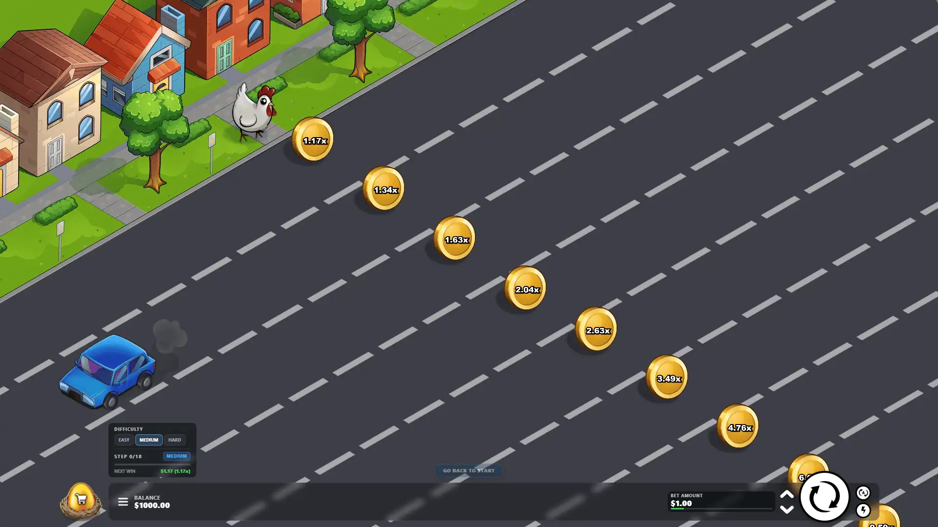 Chicken Go slot gameplay reels