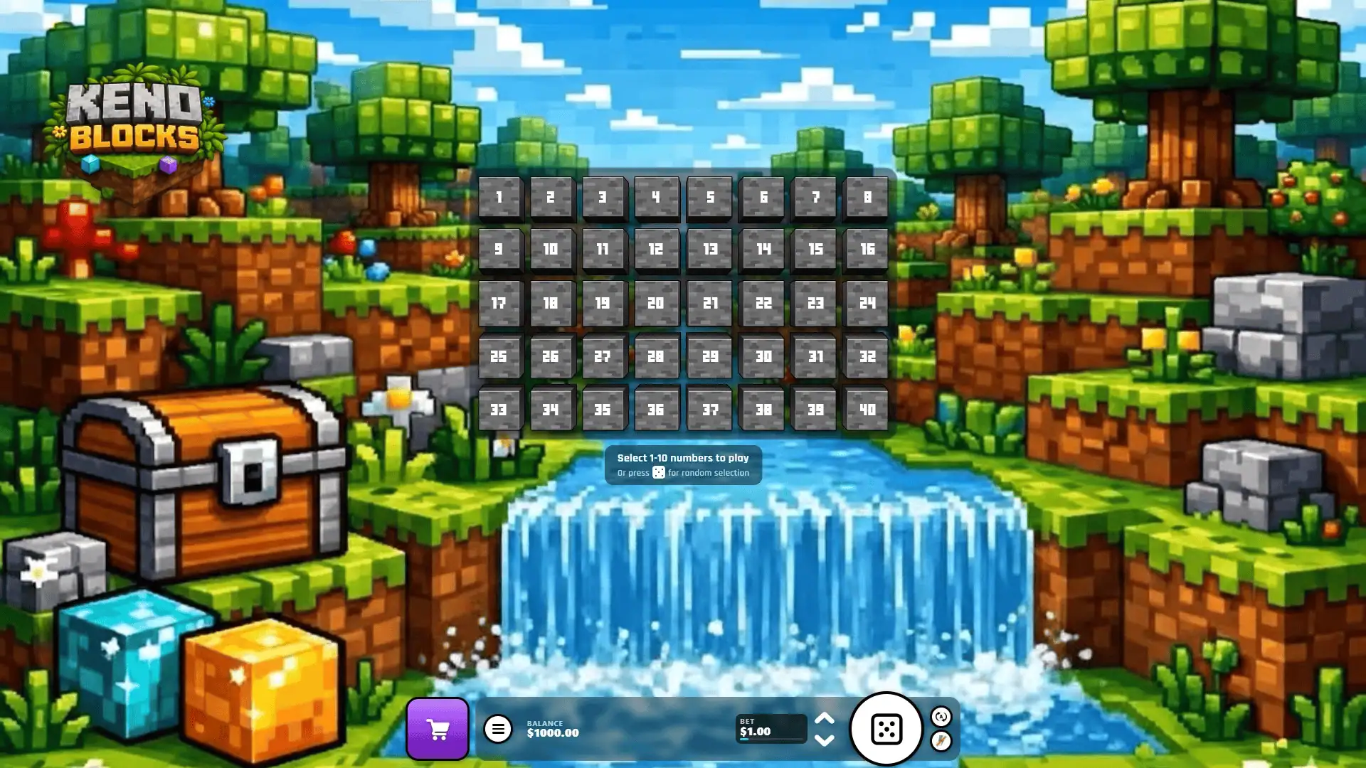 Keno Blocks slot gameplay reels
