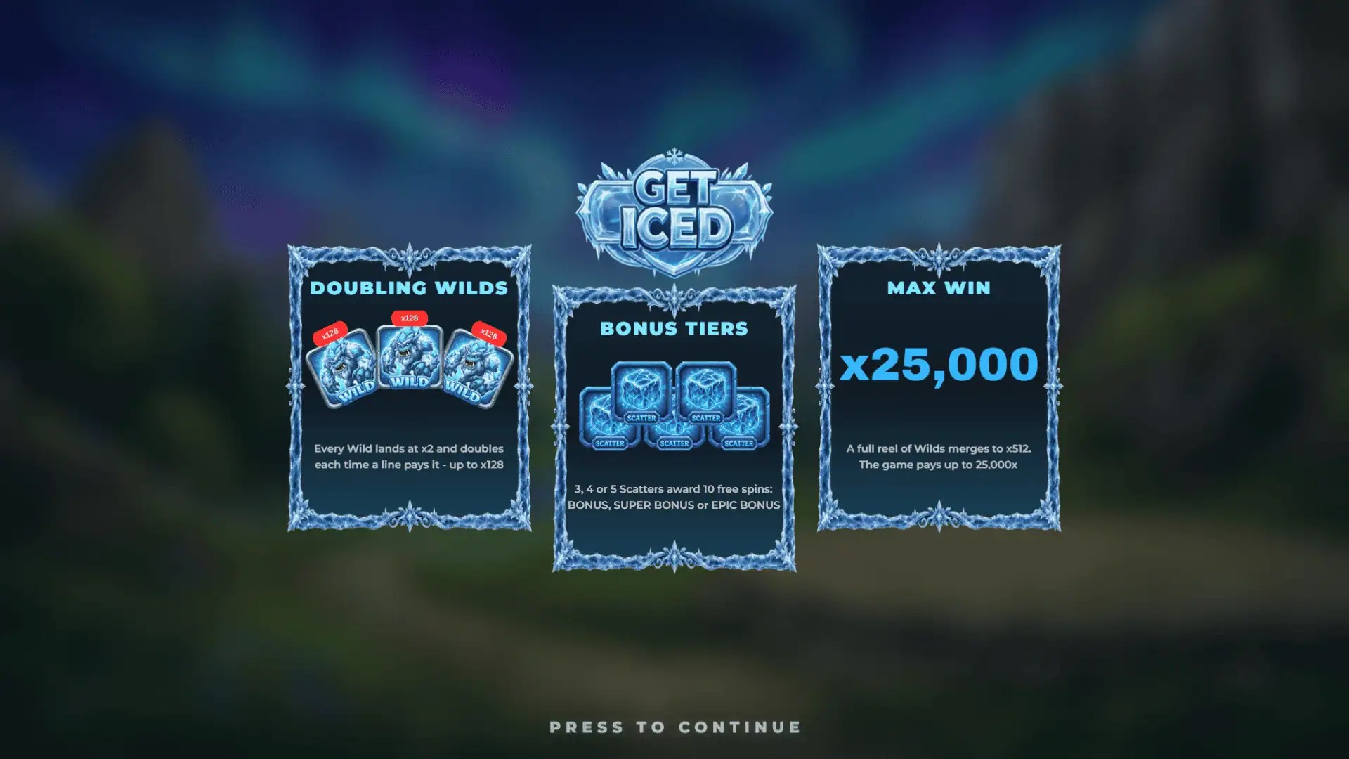 Get Iced slot intro screen