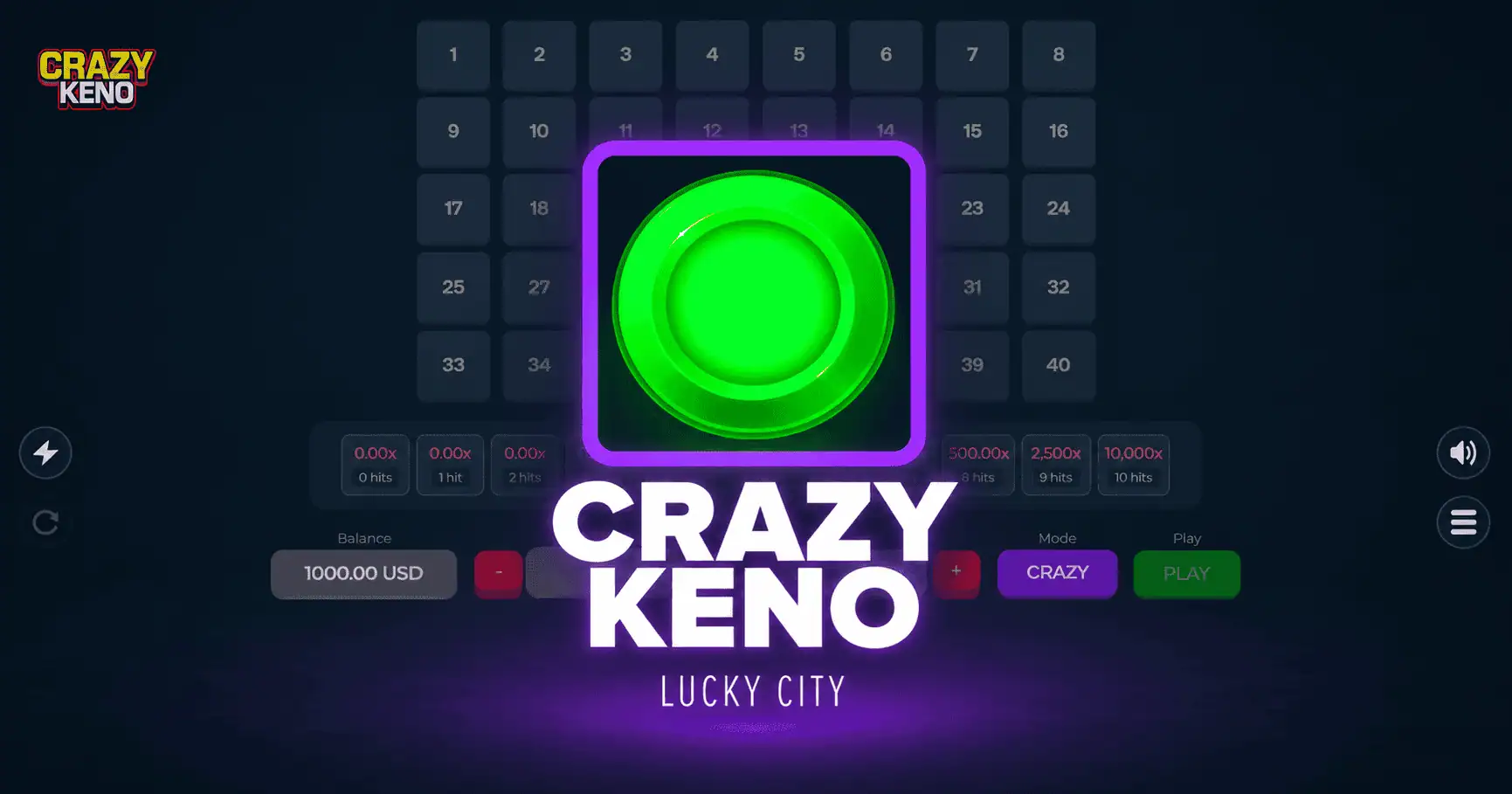 Crazy Keno Slot Demo by Lucky City slot cover image