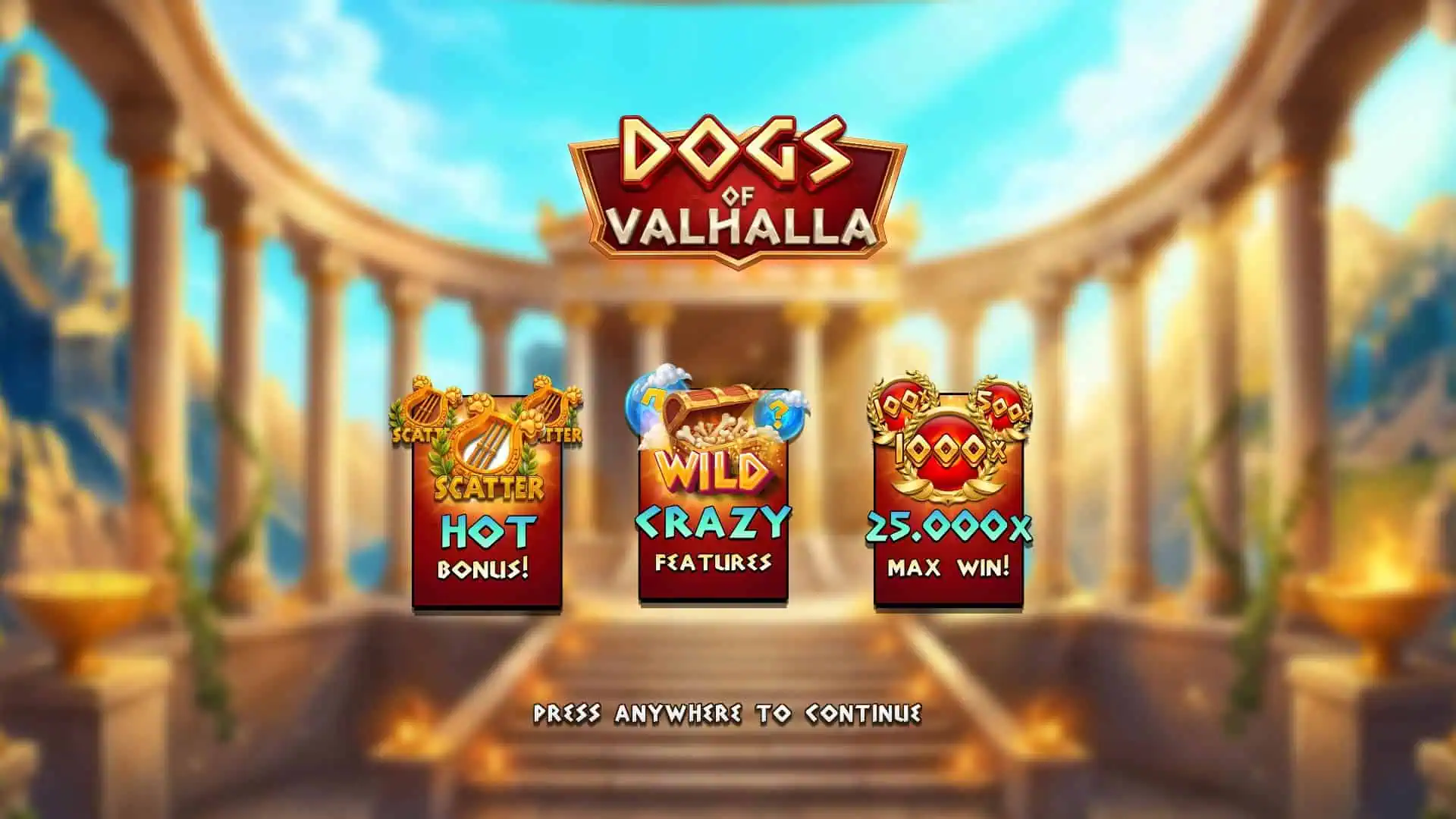 Dogs of Valhalla slot intro screen