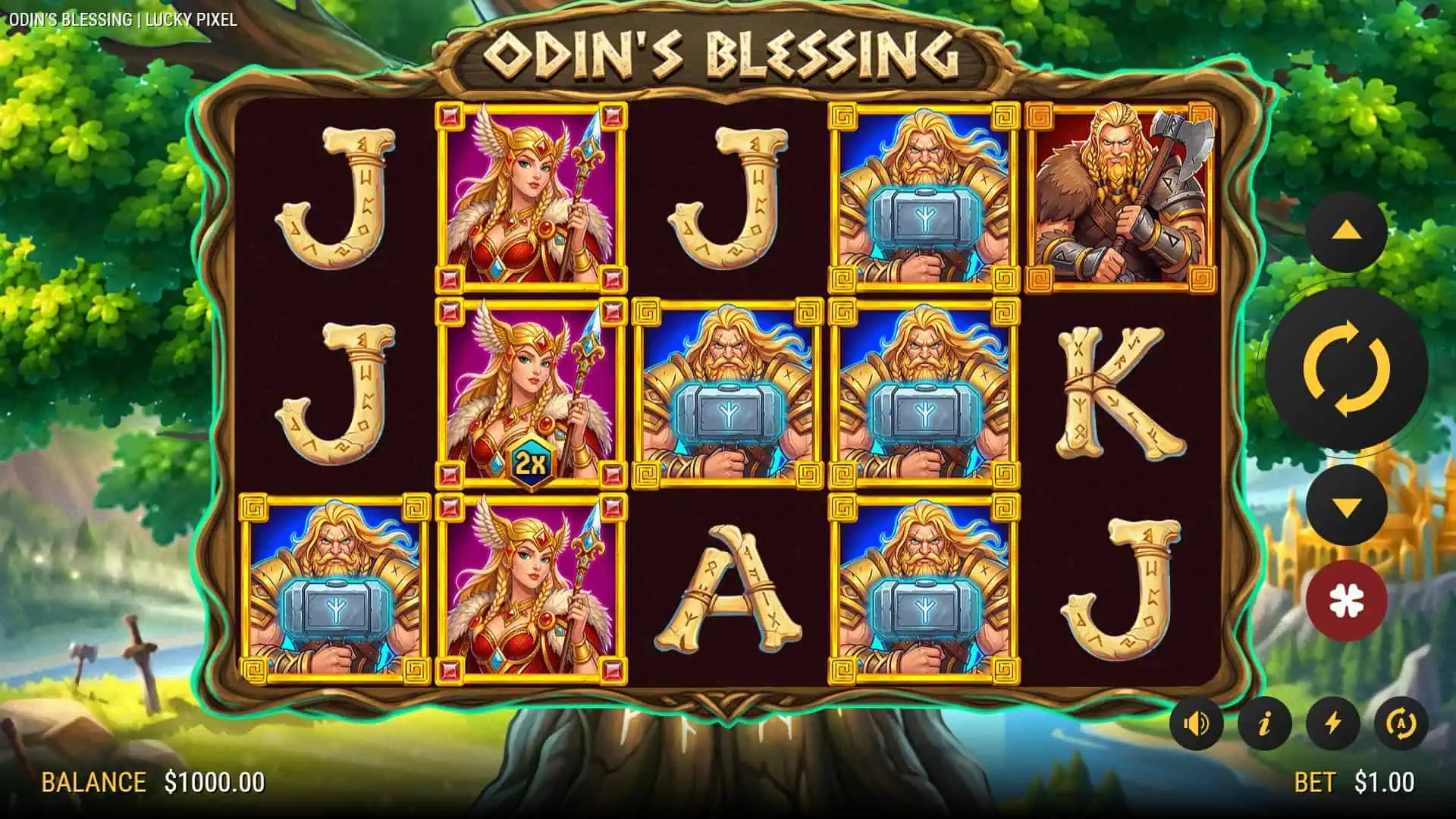 Odins Blessing slot gameplay reels