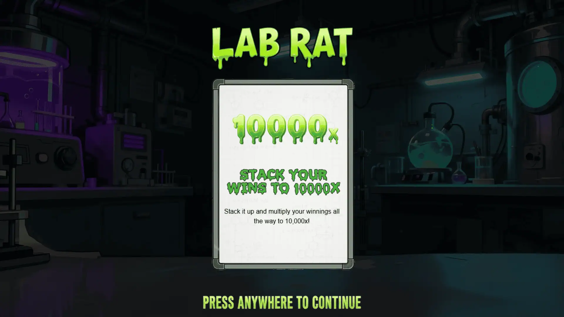 Lab Rat slot intro screen