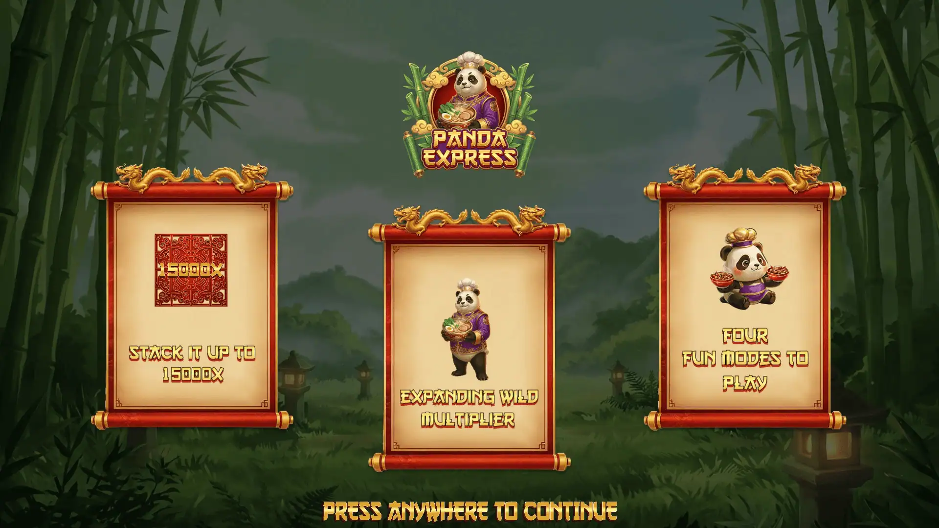 Panda Express slot intro screen