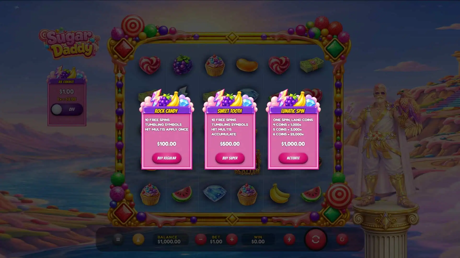Sugar Daddy 500 bonus buy menu