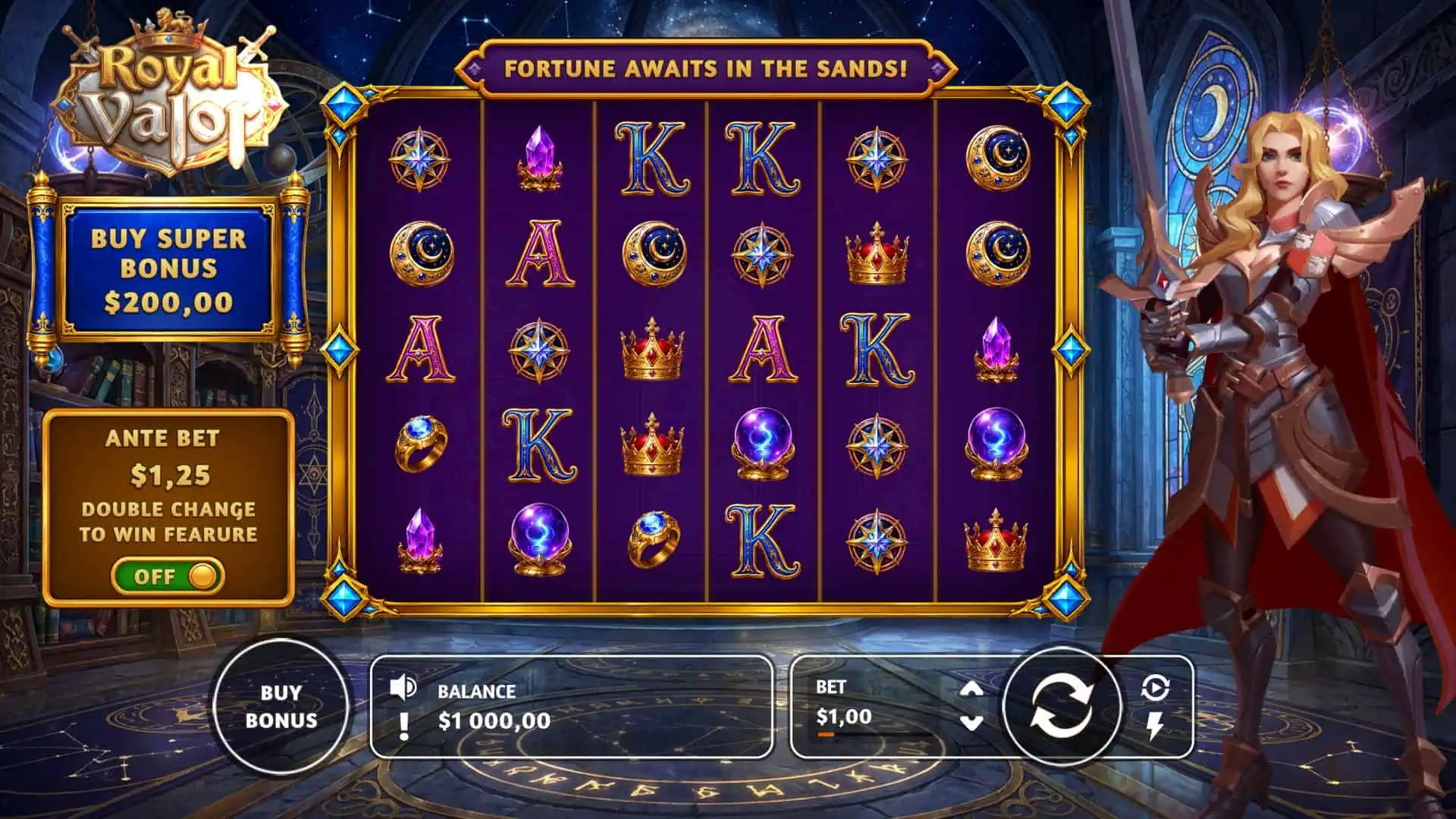 Royal Valor slot gameplay reels