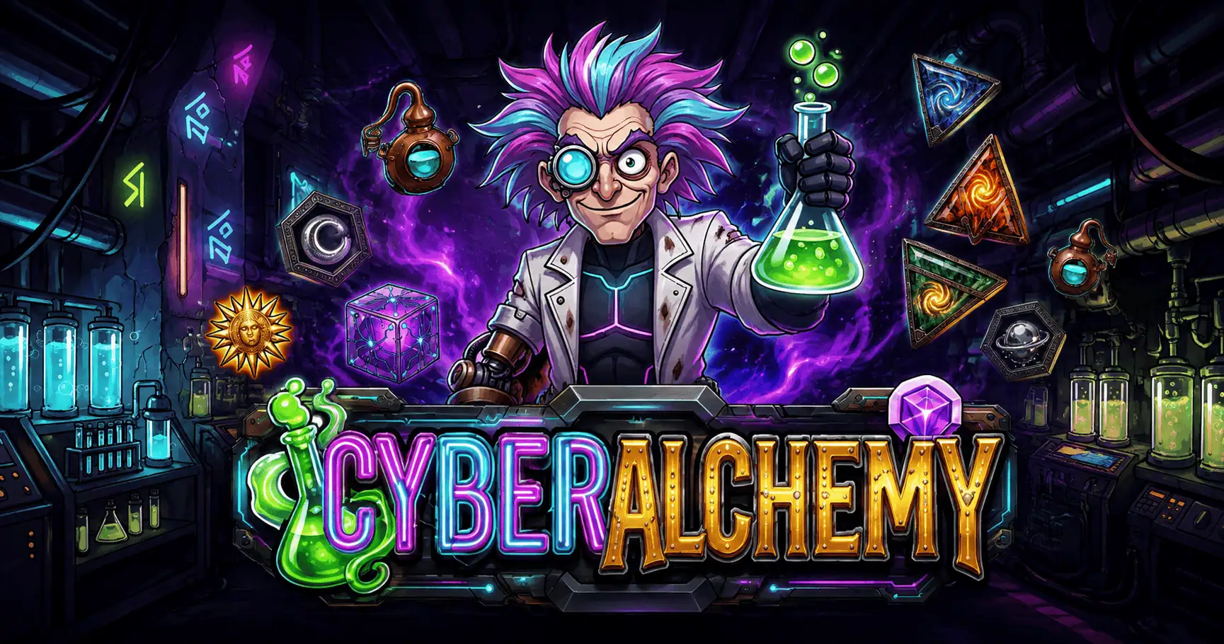 Cyber Alchemy Slot Demo by Lyubanity slot cover image