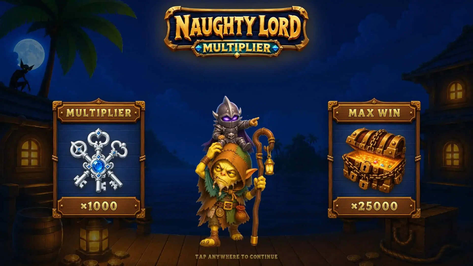 Naughty Lord Multiplier slot intro screen