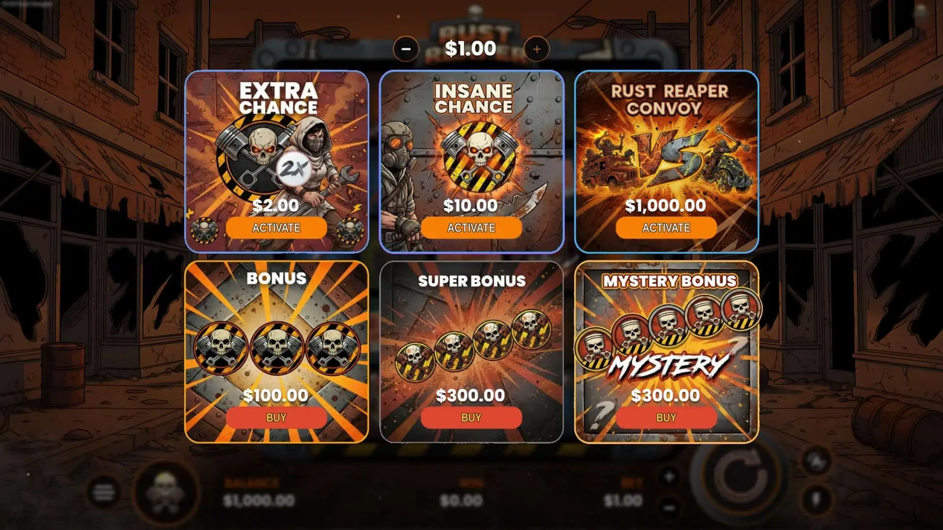 Rust Reaper bonus buy menu