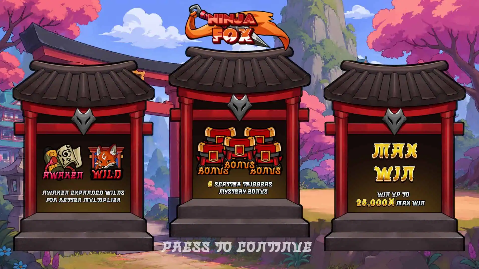 Ninja Fox slot intro screen
