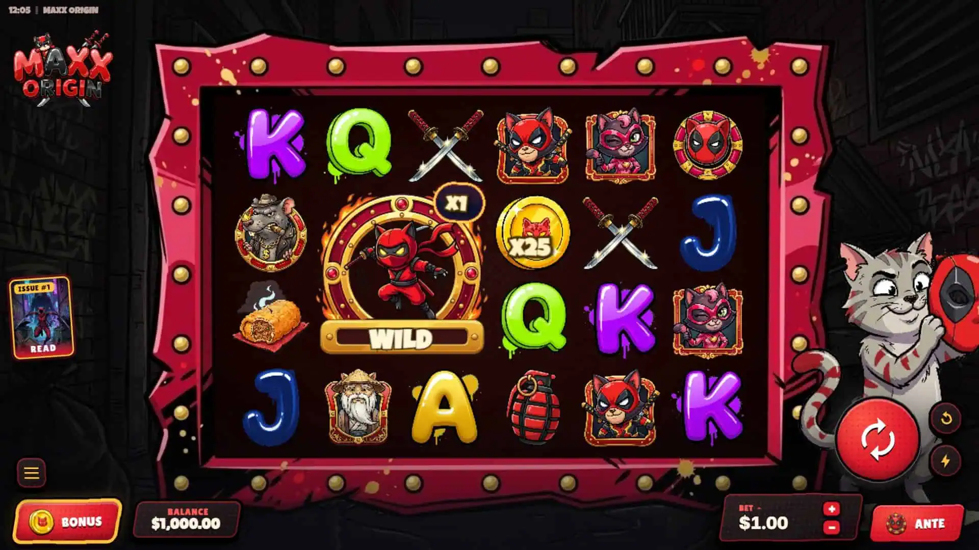 MAXX: Origin slot gameplay reels